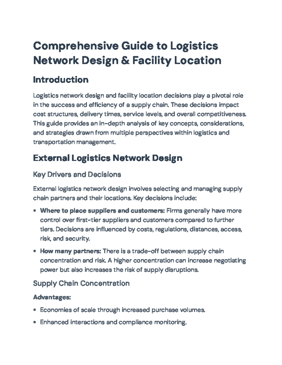 Logistics Network Design & Facility Location: A Comprehensive Overview ...