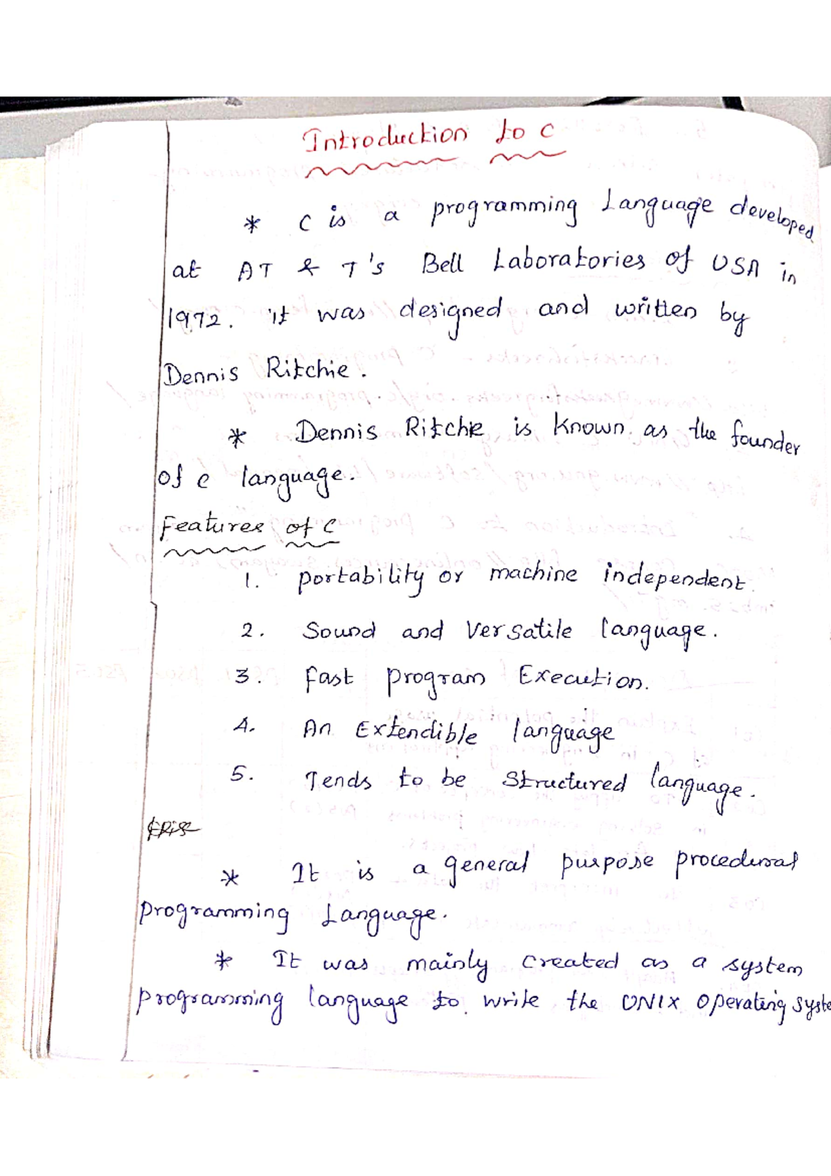 CS25C01 UNIT 1 - Introduction to C Programming Notes - Studocu