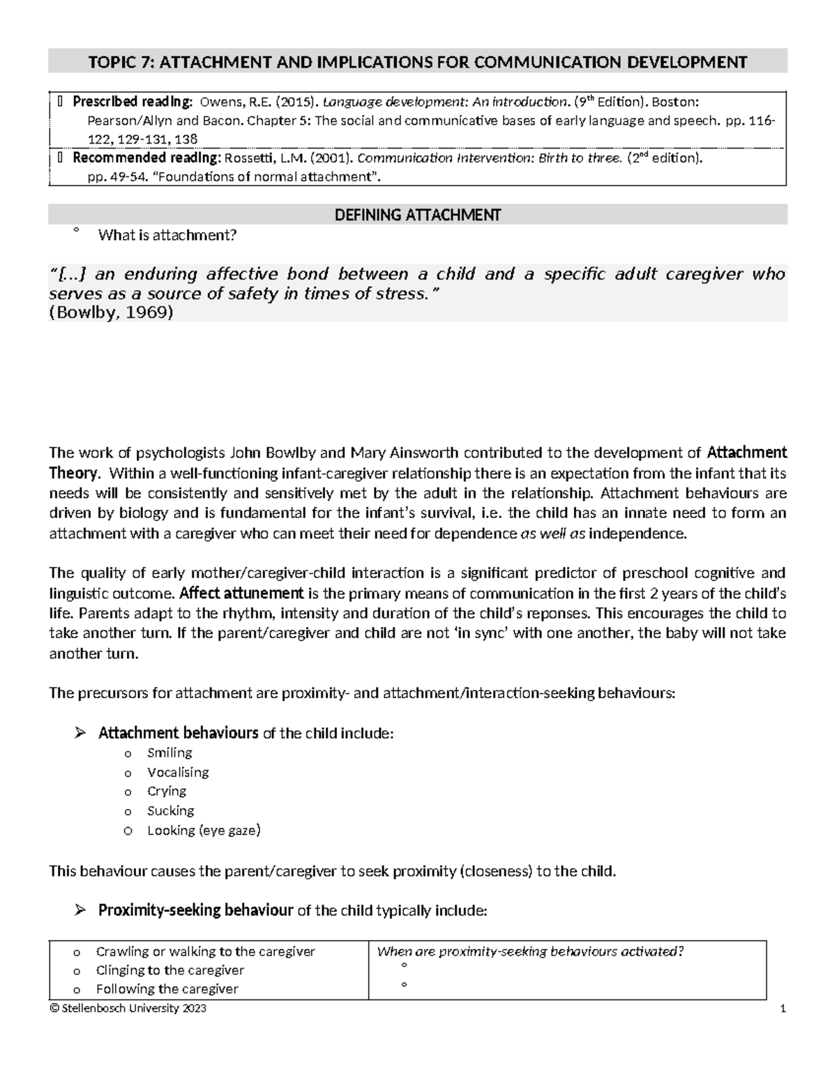 Attachment Theory and Its Implications for Communication Development ...