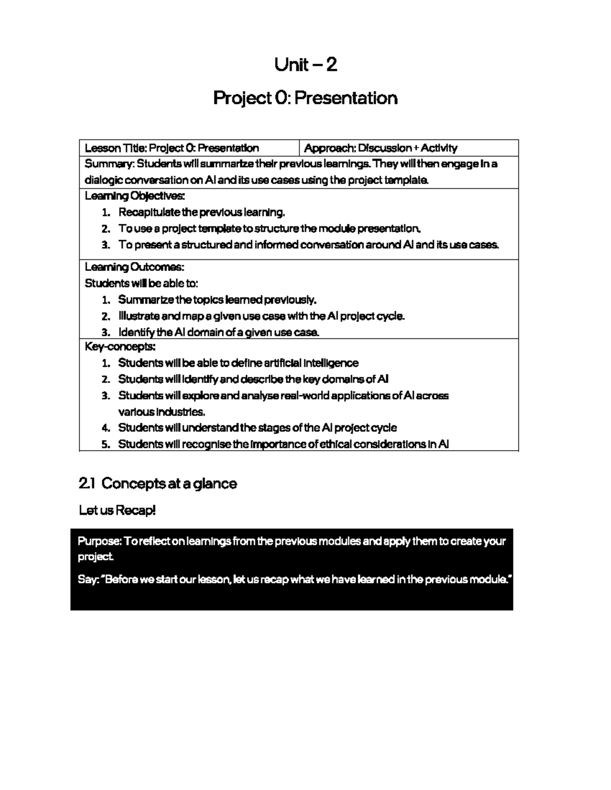 Unit 2 Project O: AI Presentation & Discussion Activity Summary - Studocu