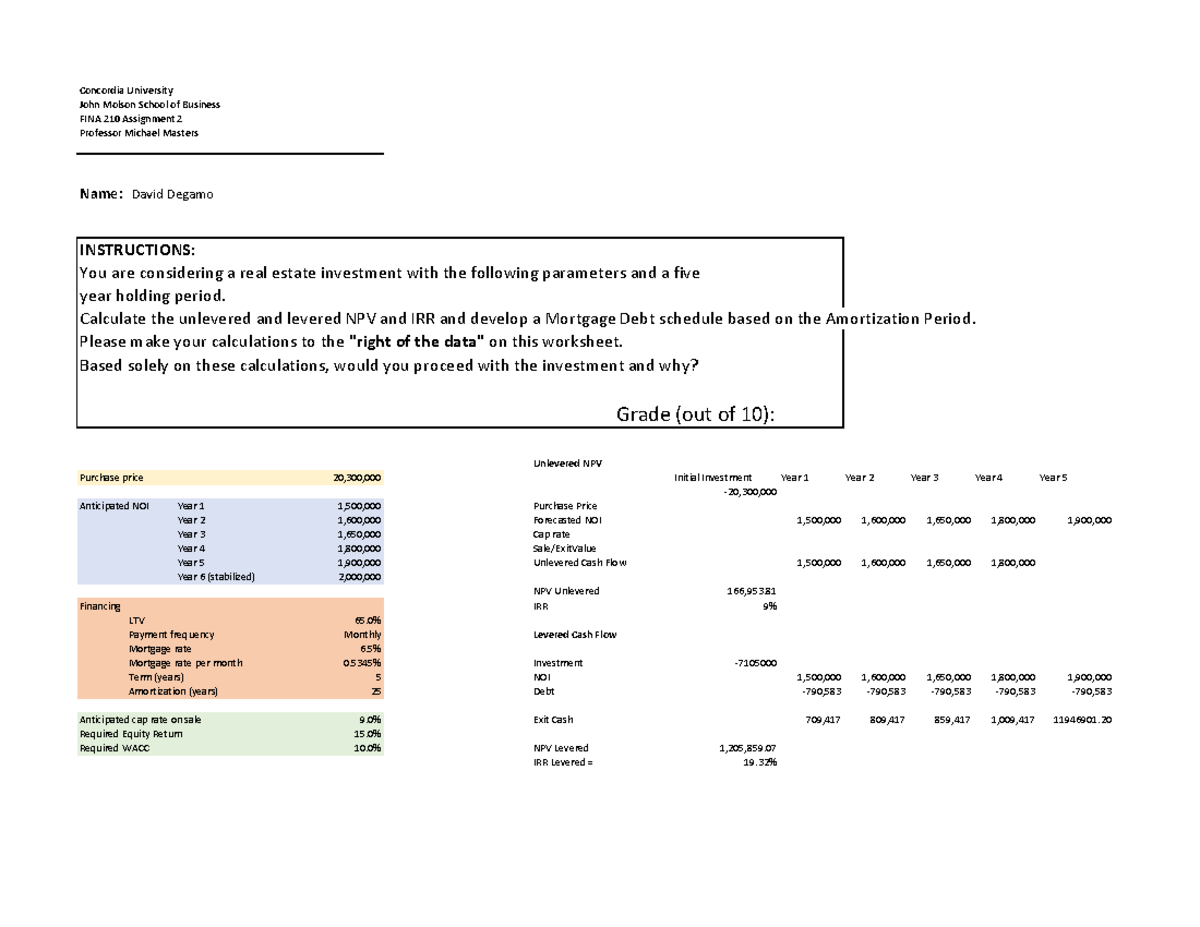 Assignment 2 Finished - Concordia University John Molson School of ...