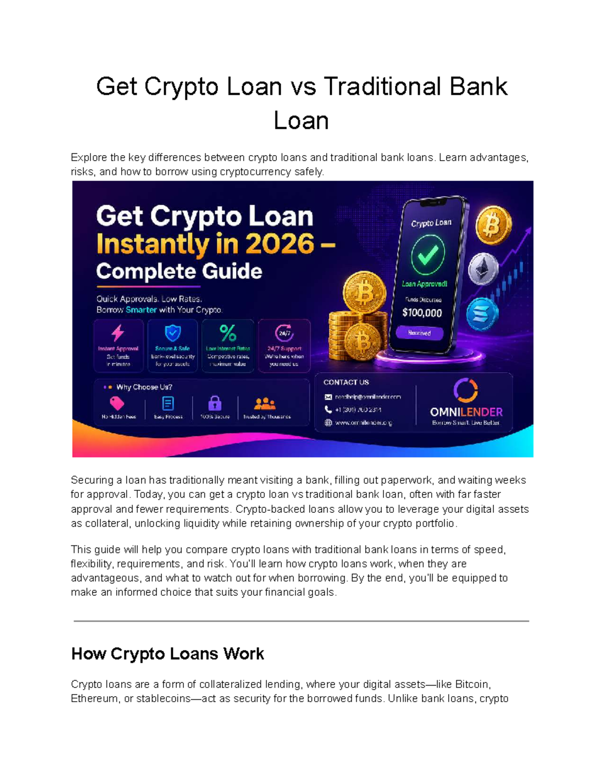 Comparing Crypto Loans vs Traditional Bank Loans: Key Insights - Studocu