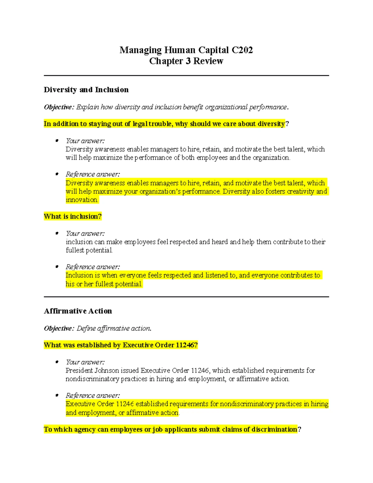 Final Study Guide for C202 Managing Human Capital Exam - Studocu