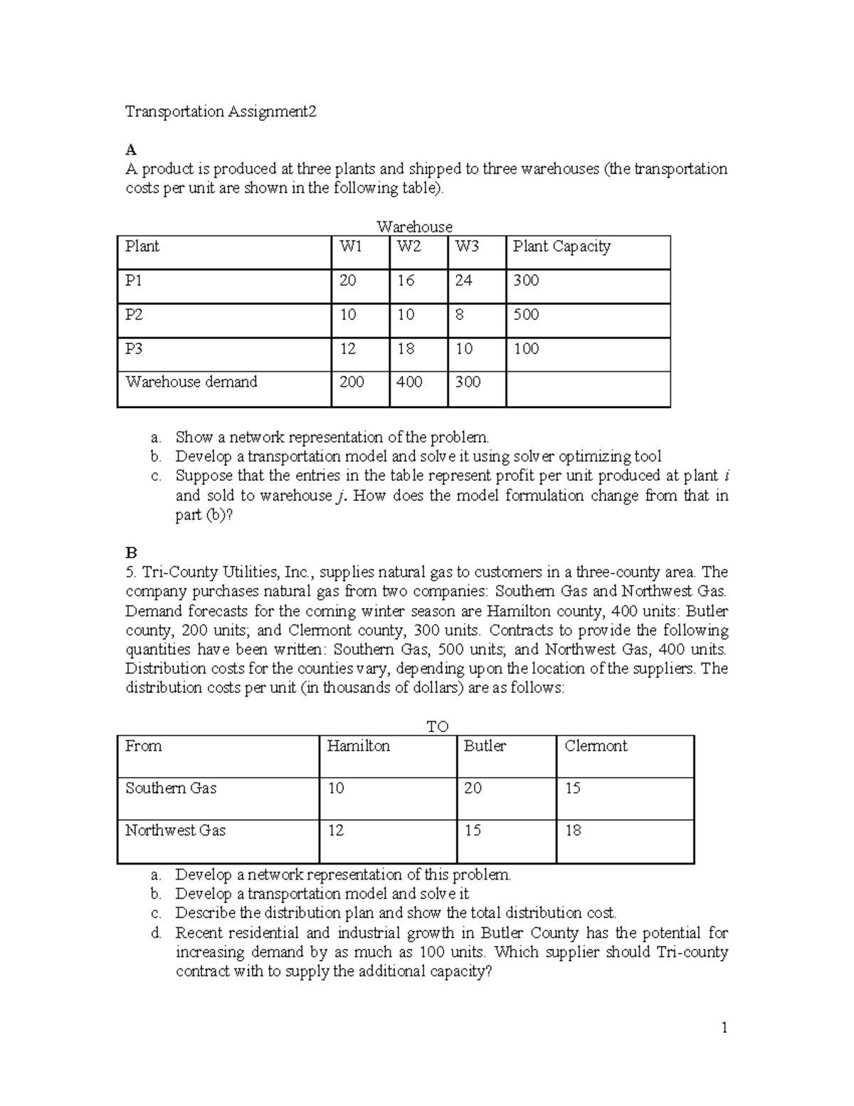 51613324 Transportation Assignment 2 - Transportation Assignment A A ...