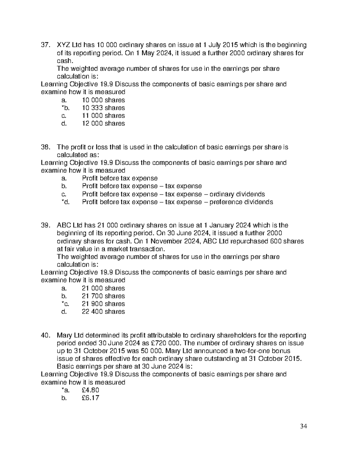 201 - Task Words Poster: Evaluating Basic Earnings Per Share Concepts ...