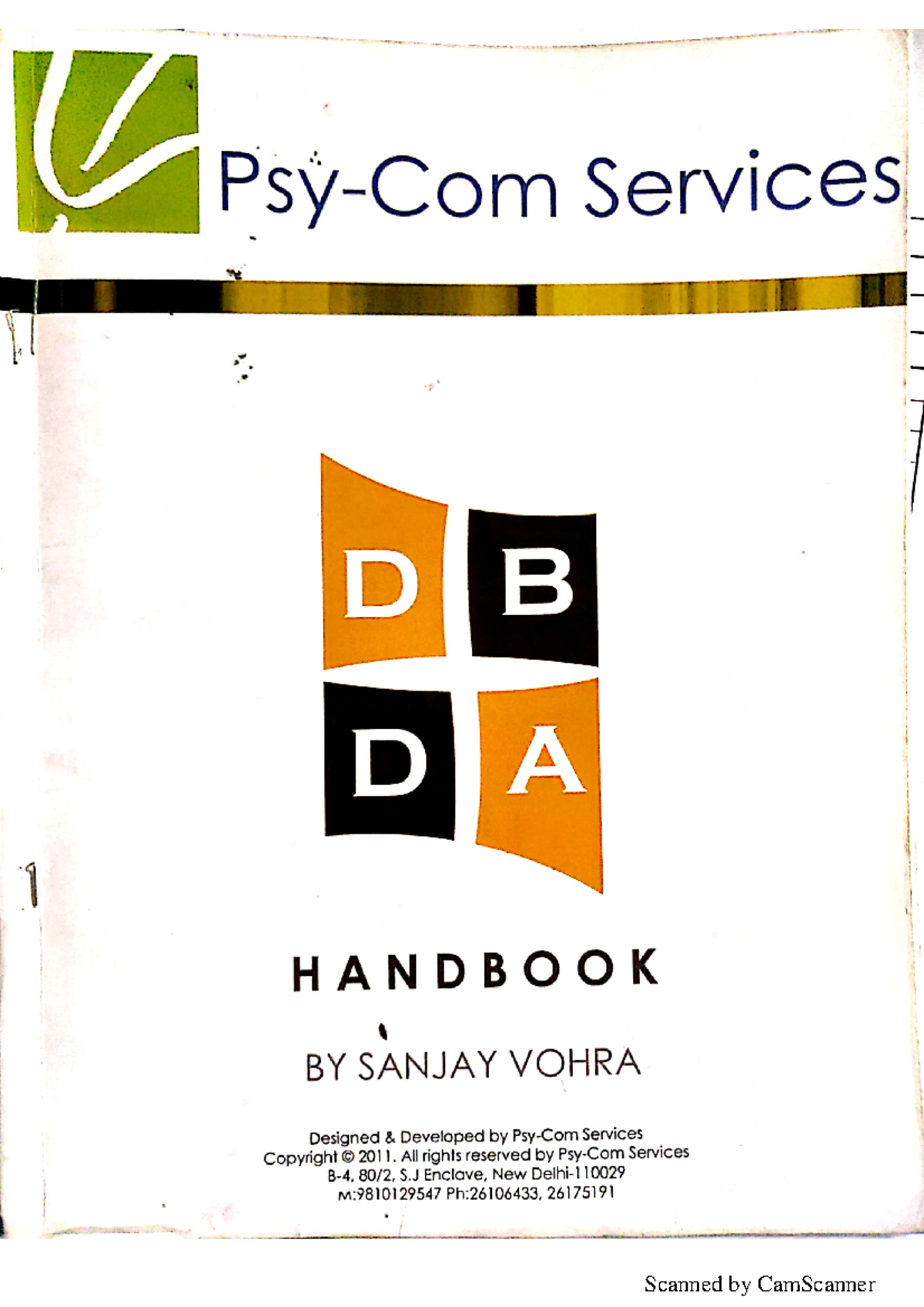 DBDA Handbook: Comprehensive Guide to Psychological Testing - Studocu