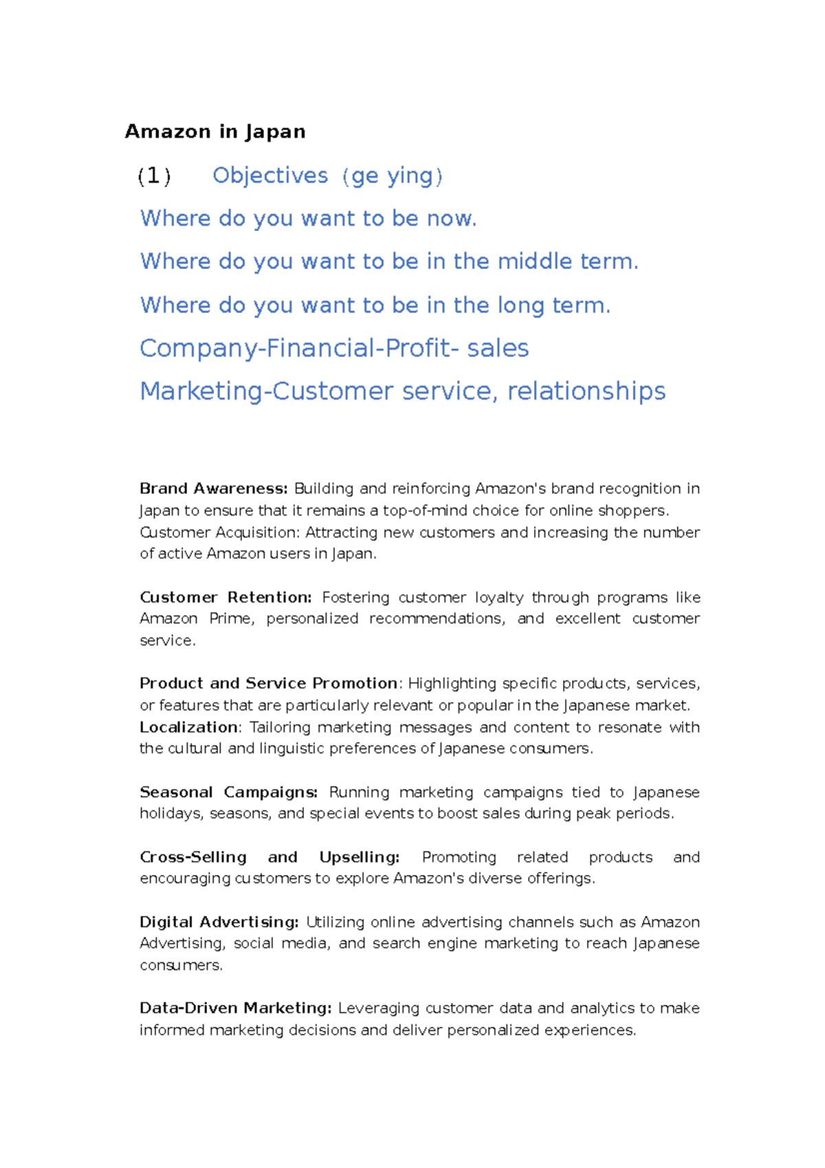 Objectives of Amazon's Strategy in Japan: Marketing and Growth ...