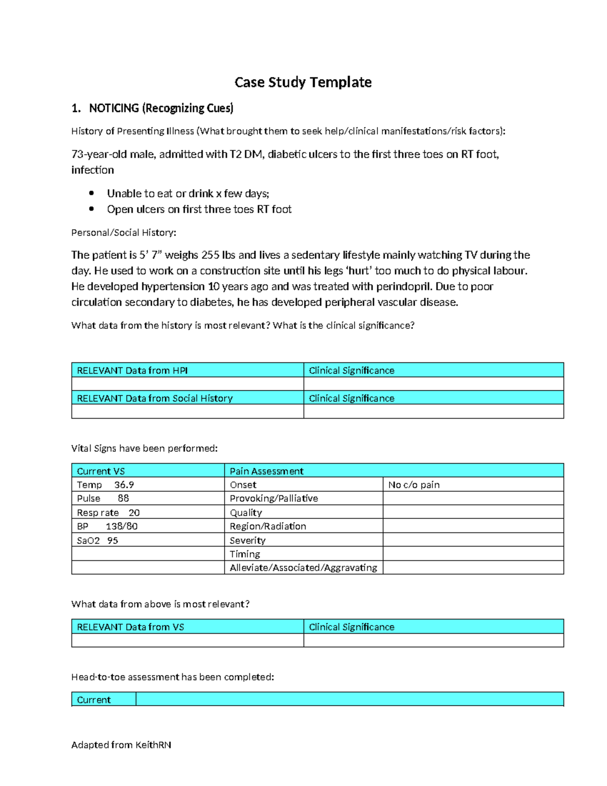 Case Study DM POST: Patient Assessment & Treatment Evaluation - Studocu