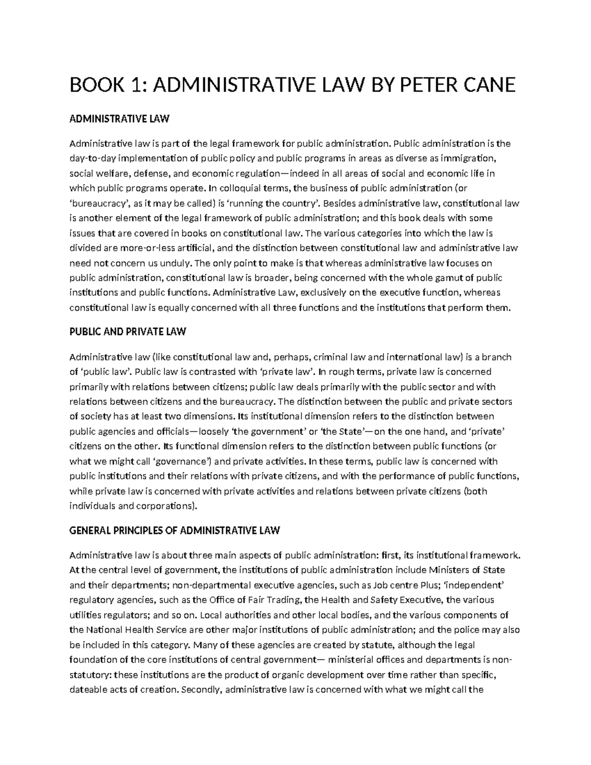 Administrative Law Overview: Key Concepts and Principles - Studocu