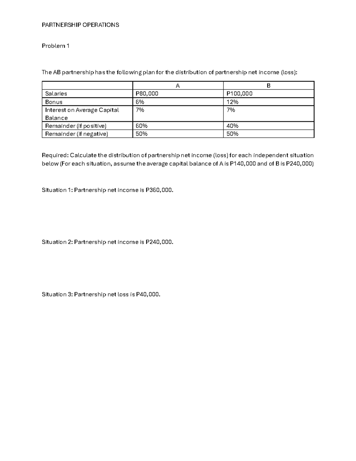 Partnership Operations: Income Distribution & Capital Balances Analysis ...
