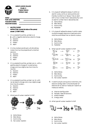 Grade 11 Physical Science - Physical Science 11 Science – Grade 11 ...