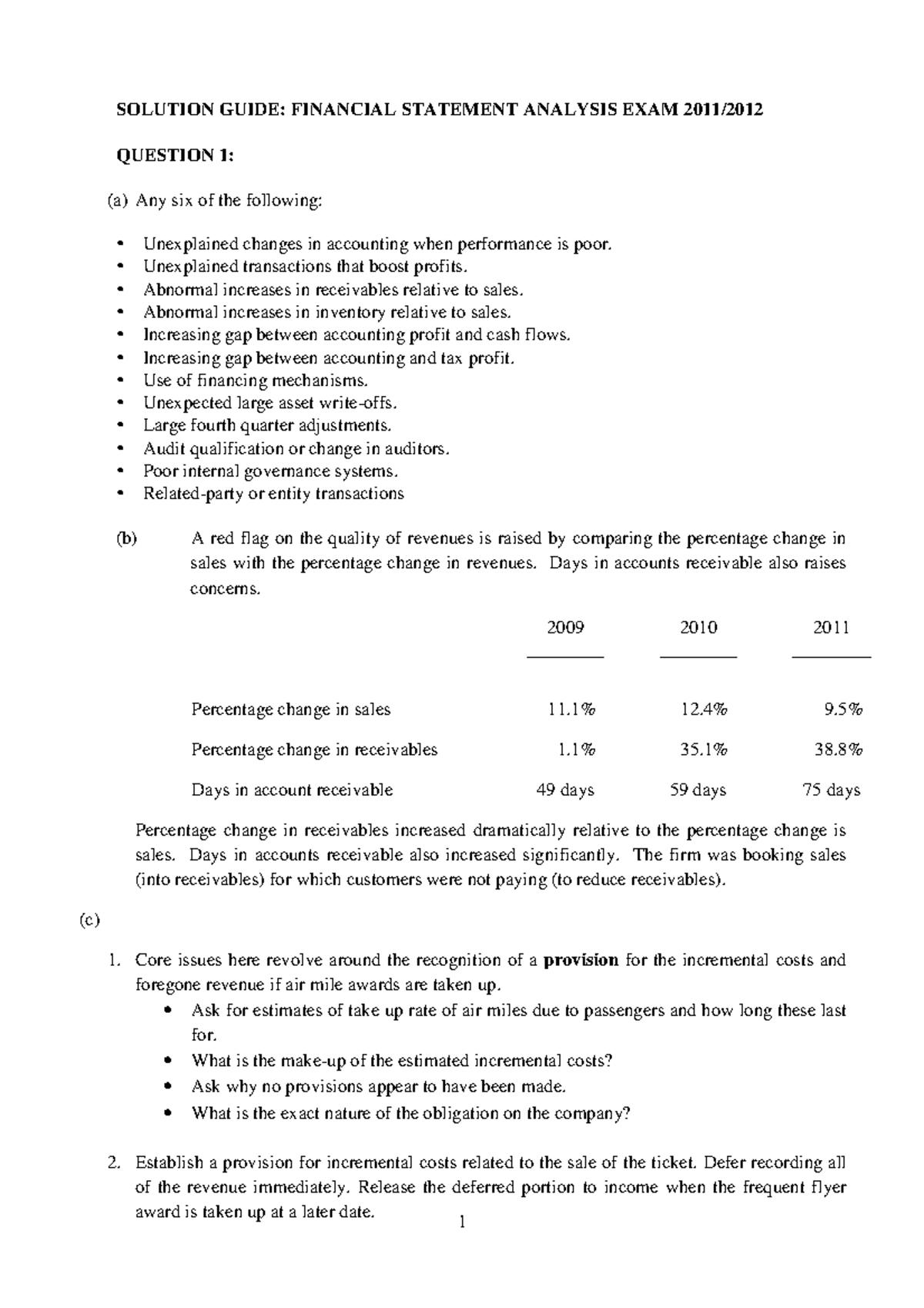 Final Exam Answers for Financial Statement Analysis (FIN 2011 ...