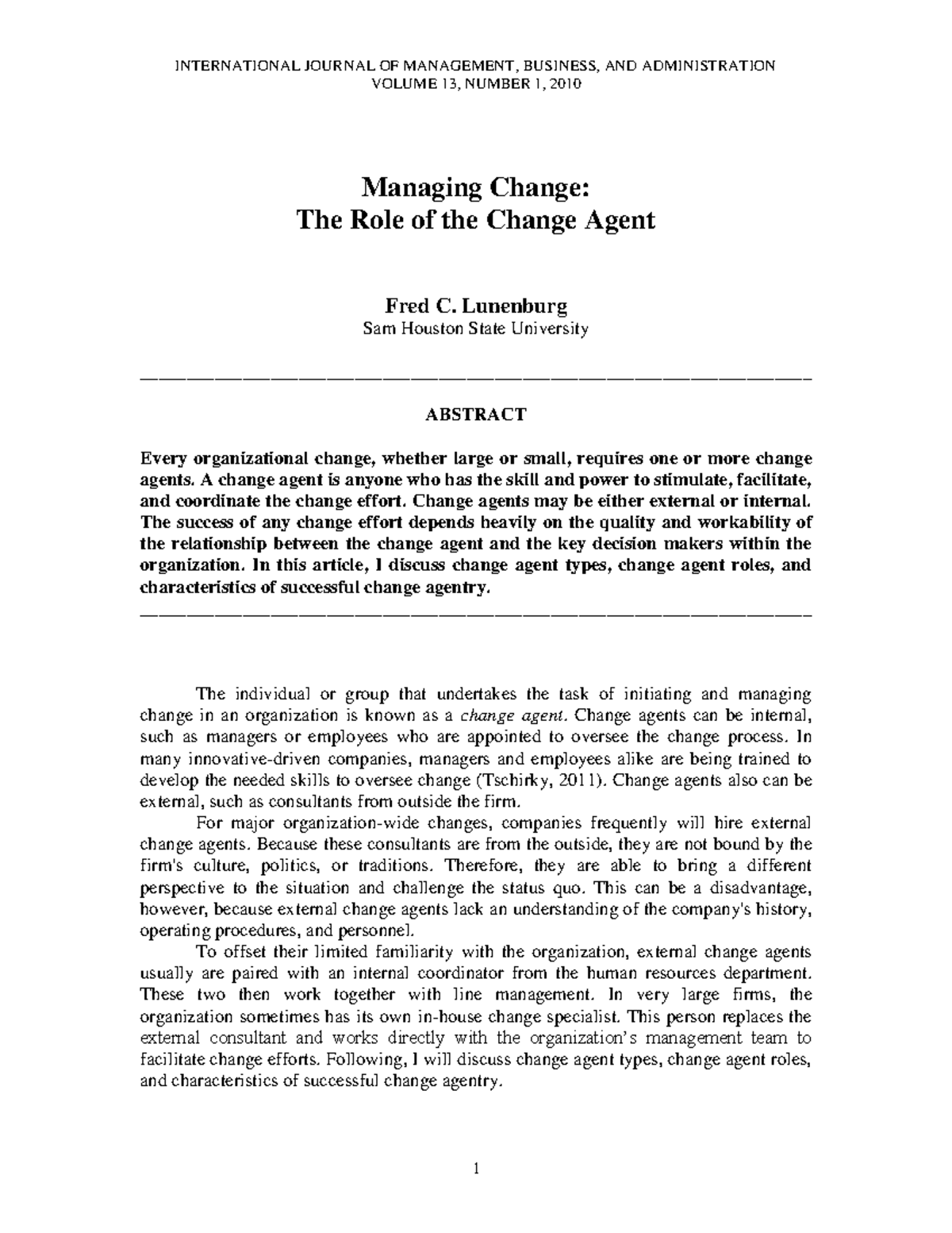 Change Agents: Roles, Types, and Characteristics in Organizational ...