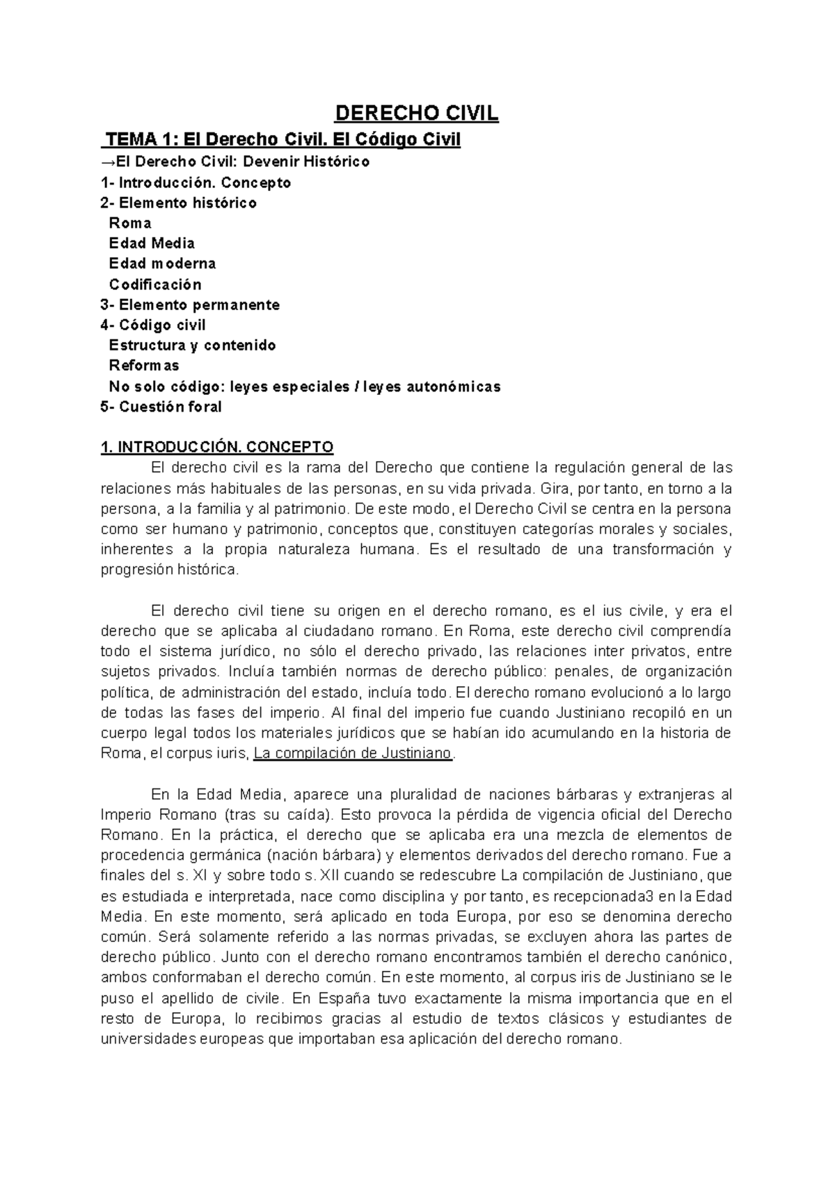 Apuntes de Derecho Civil - DADE: Tema 1 y Fuentes del Derecho - Studocu