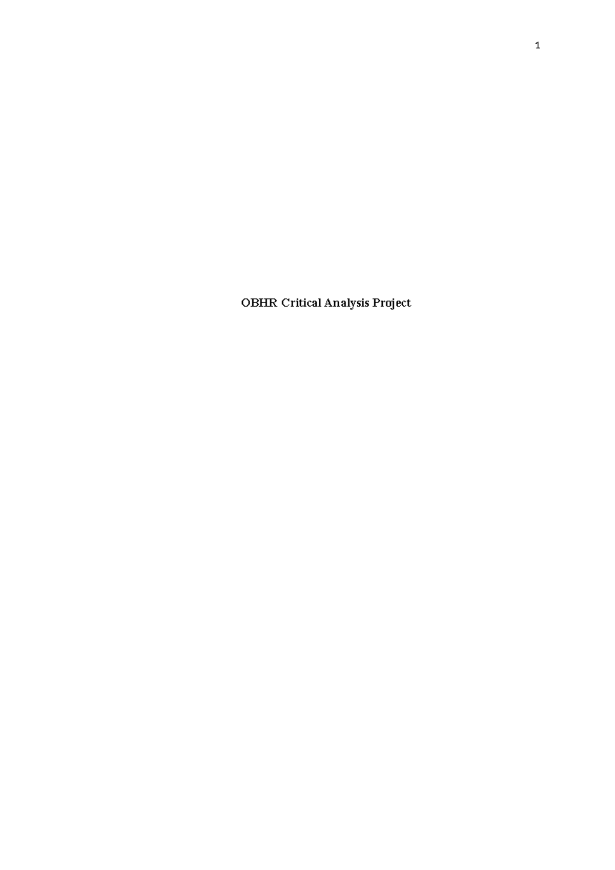 OBHR 1 Critical Analysis of Organizational Culture and Its Impact - Studocu