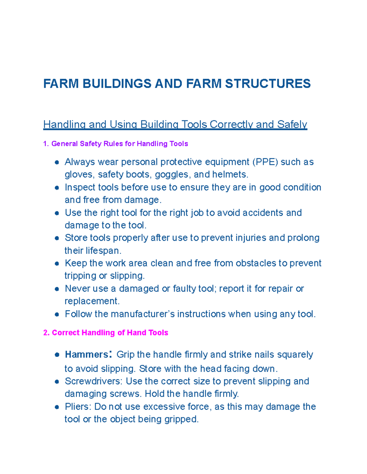 New Agriculture Notes - good - FARM BUILDINGS AND FARM STRUCTURES ...