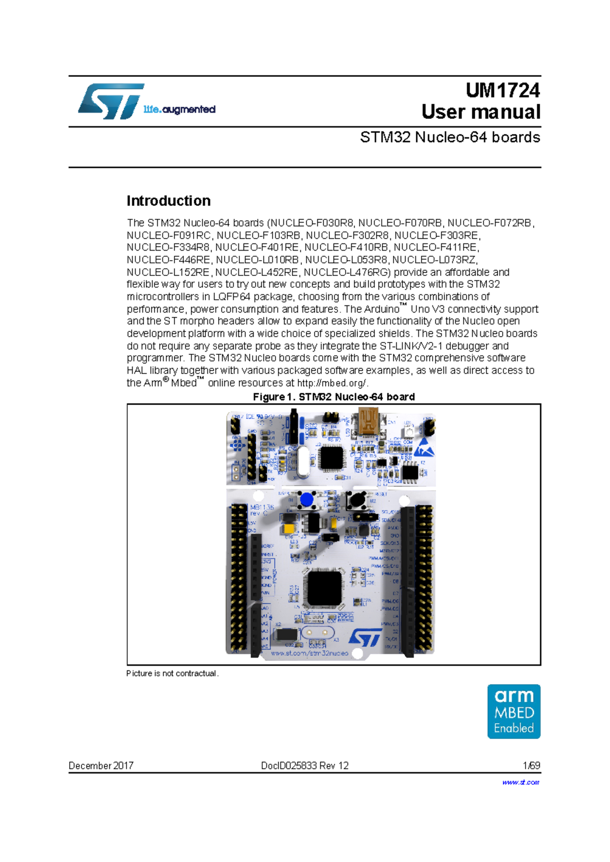 STM32 Nucleo-64 Boards User Manual (UM1724) - Comprehensive Guide - Studocu