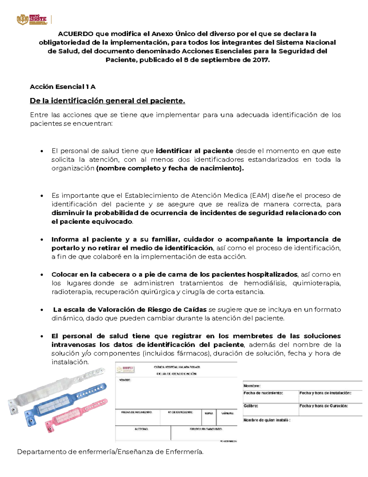 Acuerdo AESP DOF 2023: Apuntes sobre Seguridad del Paciente - Studocu