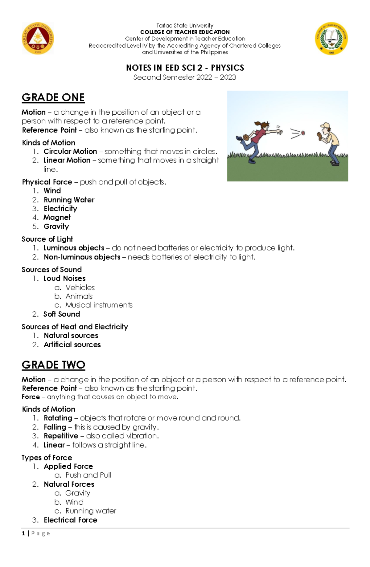 EED SCI 2 Physics & Earth Science Notes for Grades 1-6 (2022-2023 ...