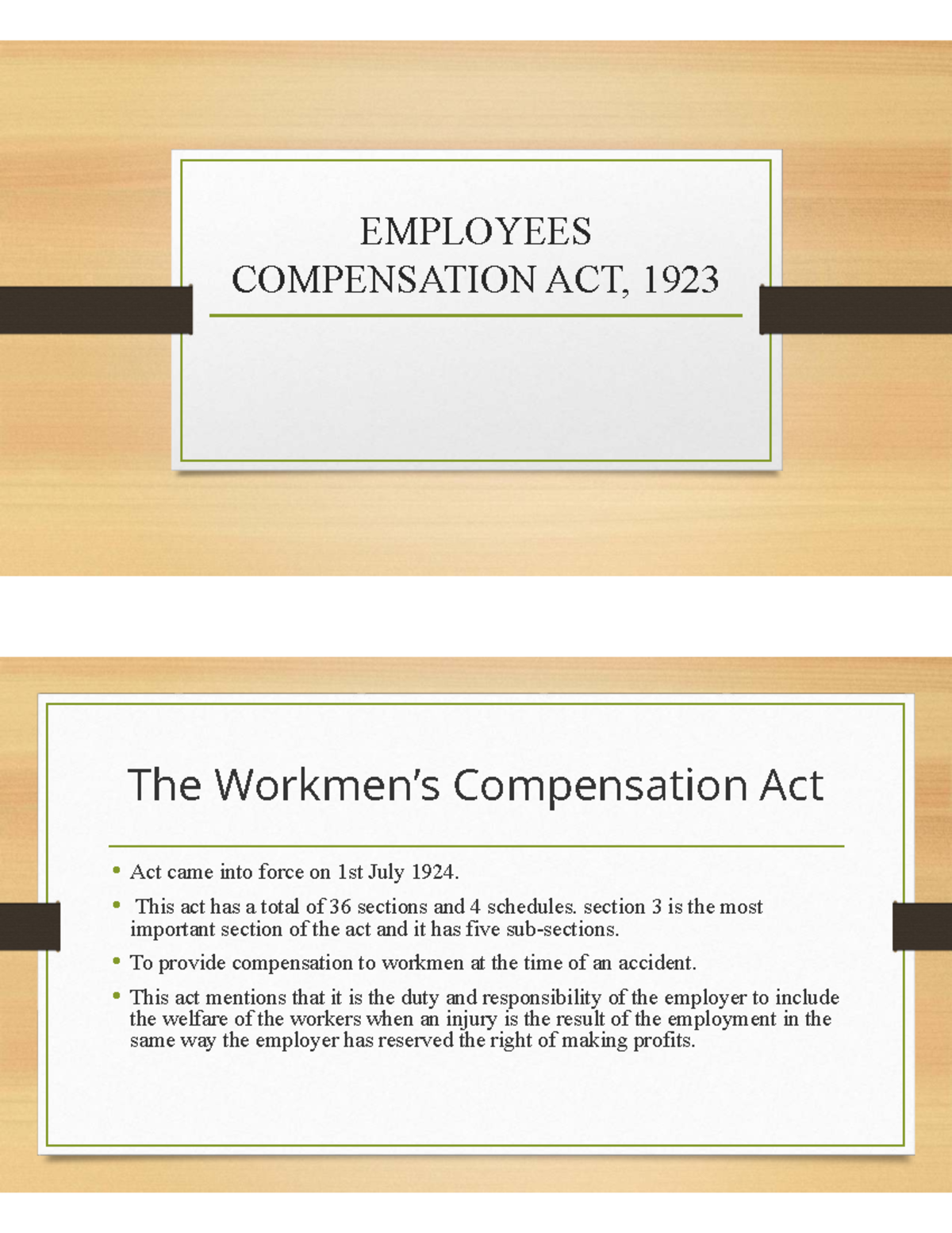 Employee's Compensation Act, 1923: Key Provisions & Case Studies - Studocu