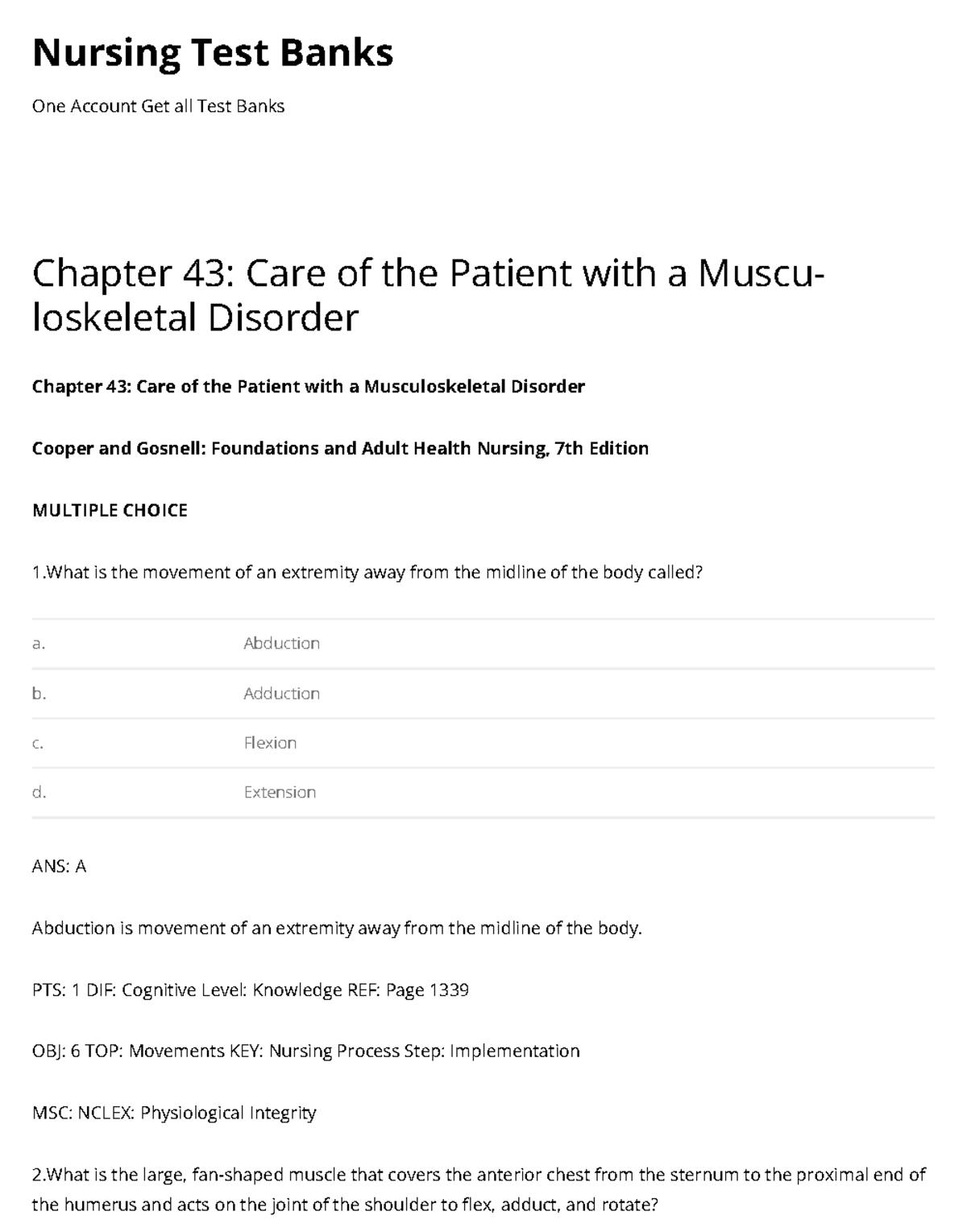 CH44 Care of the Patient with a Musculoskeletal Disorder