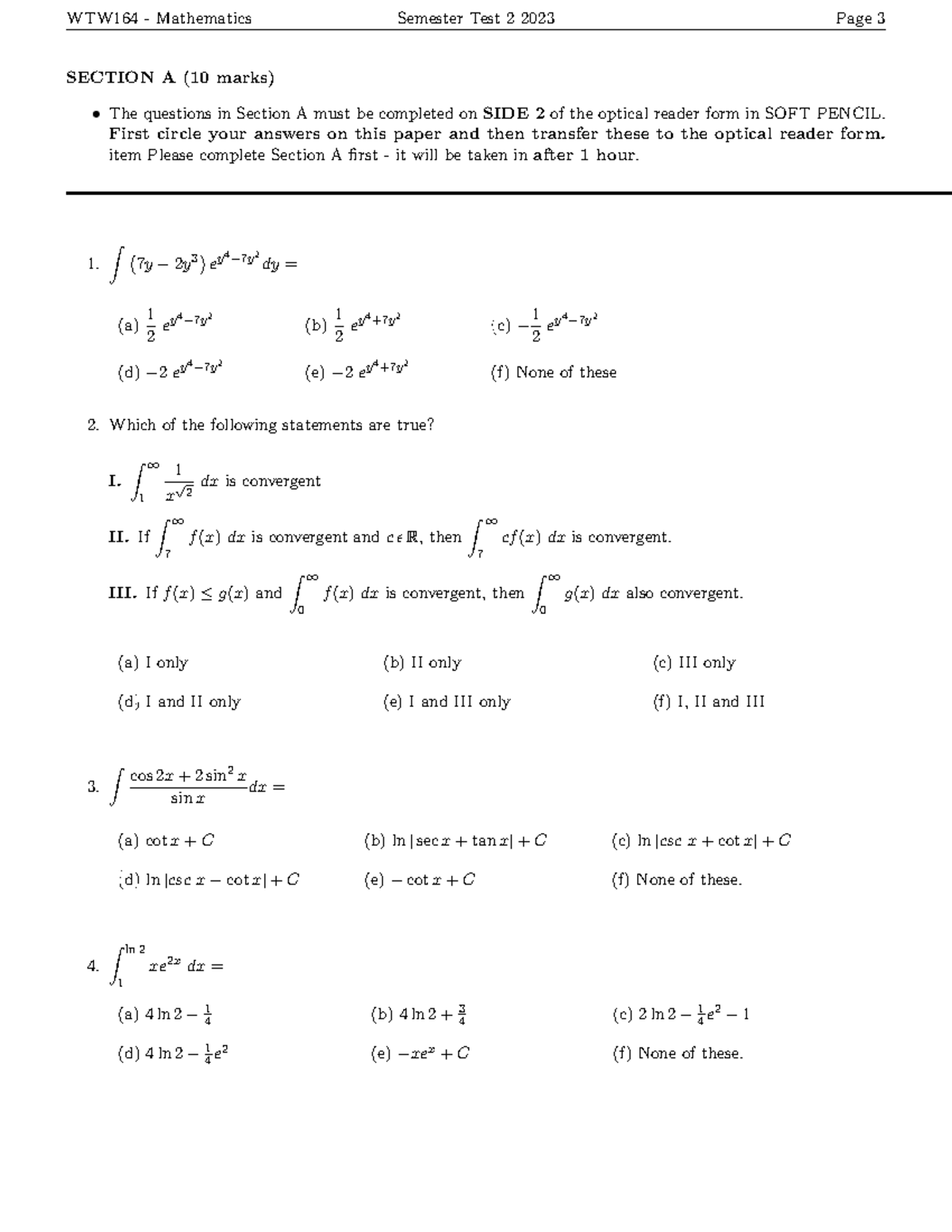 WTW164 Mathematics Semester Test 2 2023 - Complete Guide - Studocu