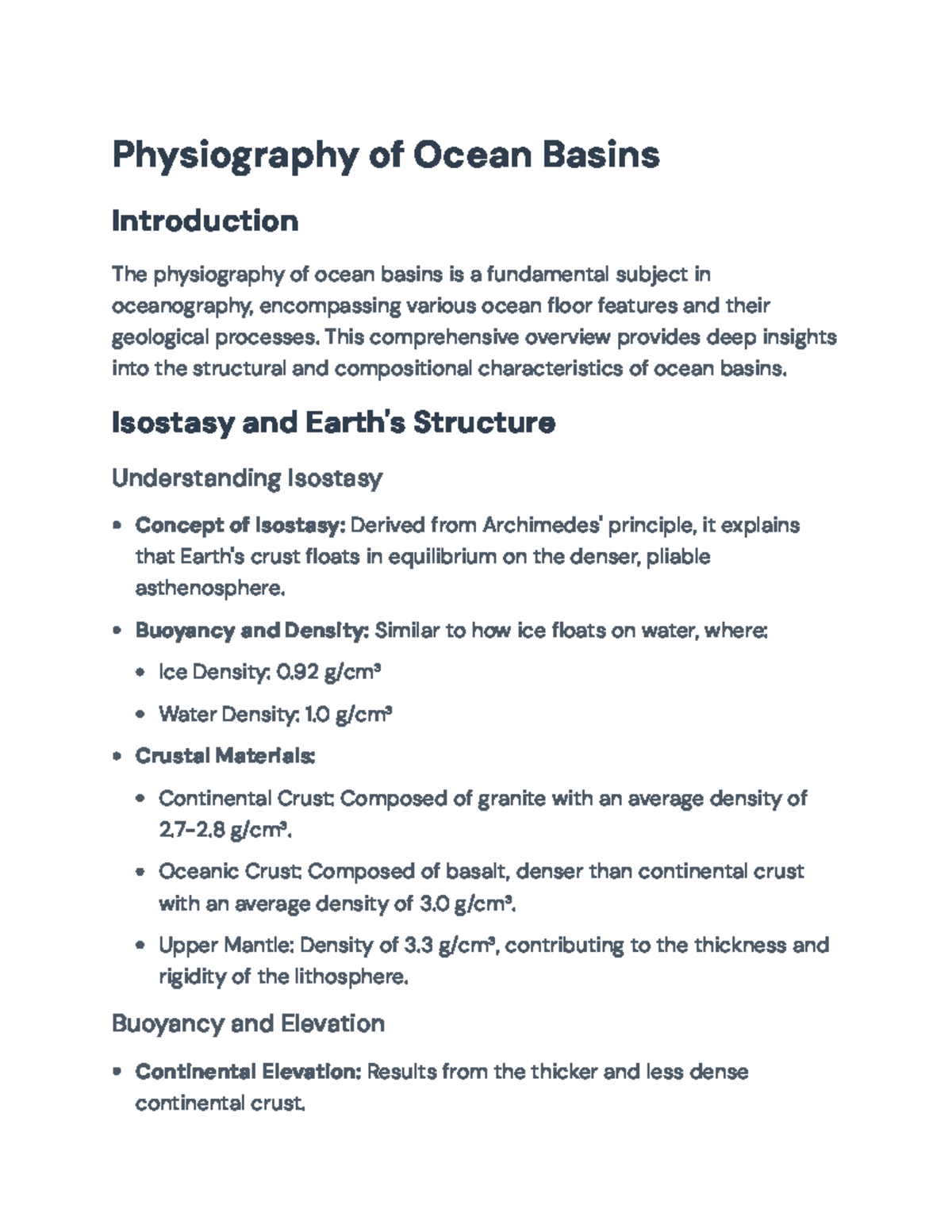 Ocean Basins Geology: Comprehensive Overview and Key Concepts - Studocu