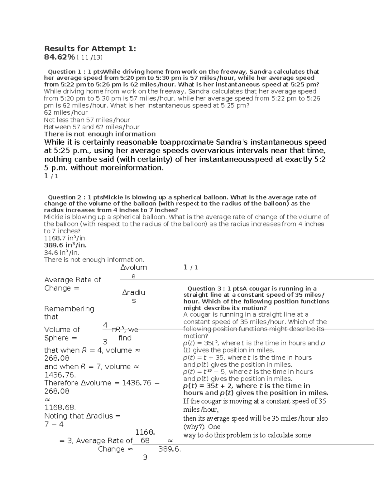 1.2.1 - Finding Rate of Change: Instantaneous & Average Speed Analysis ...