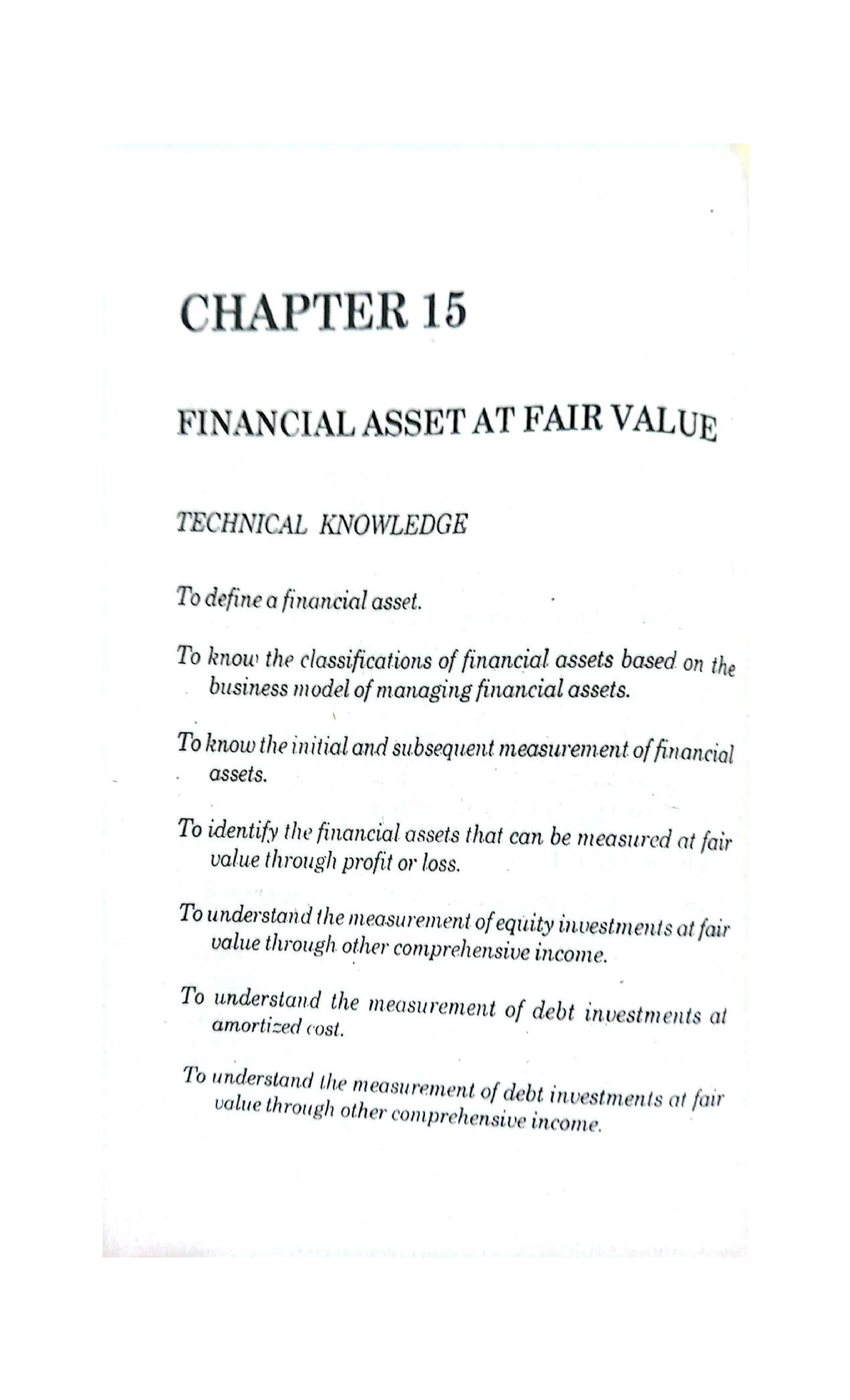 CHAPTER 15 (INT ACC) - MEASUREMENT OF FINANCIAL ASSETS AT FAIR VALUE ...