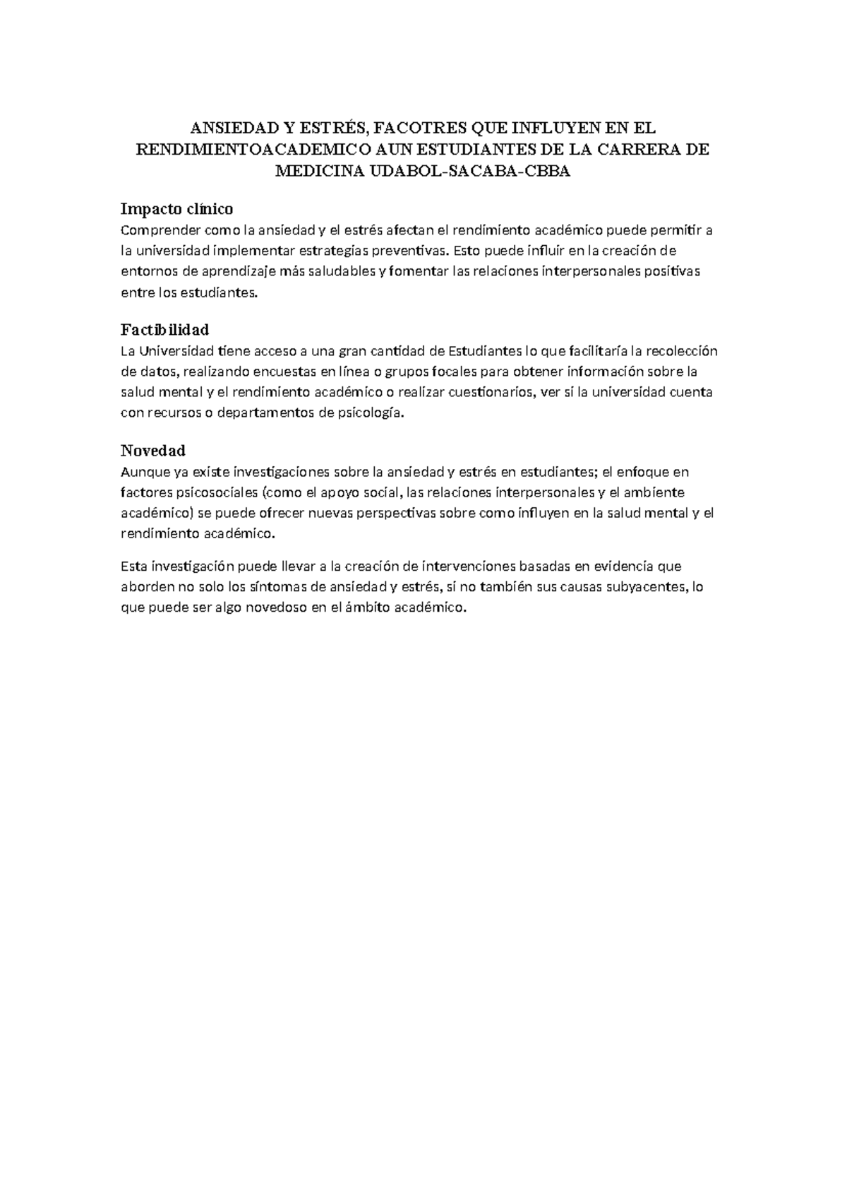 ANSIEDAD Y ESTRÉS EN ESTUDIANTES DE MEDICINA: IMPACTO ACADÉMICO - Studocu