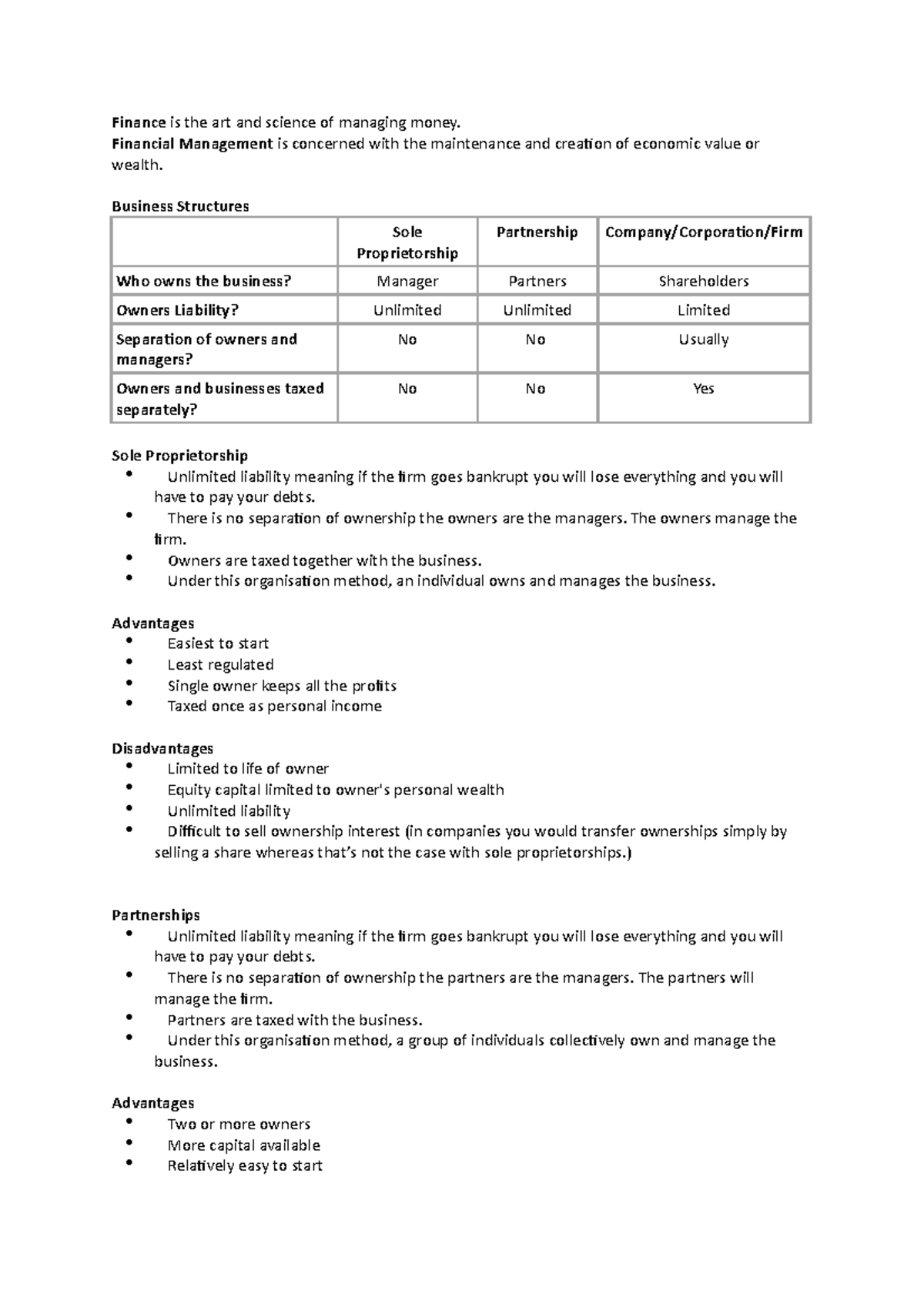 Finance 101: Key Concepts and Structures in Financial Management - Studocu