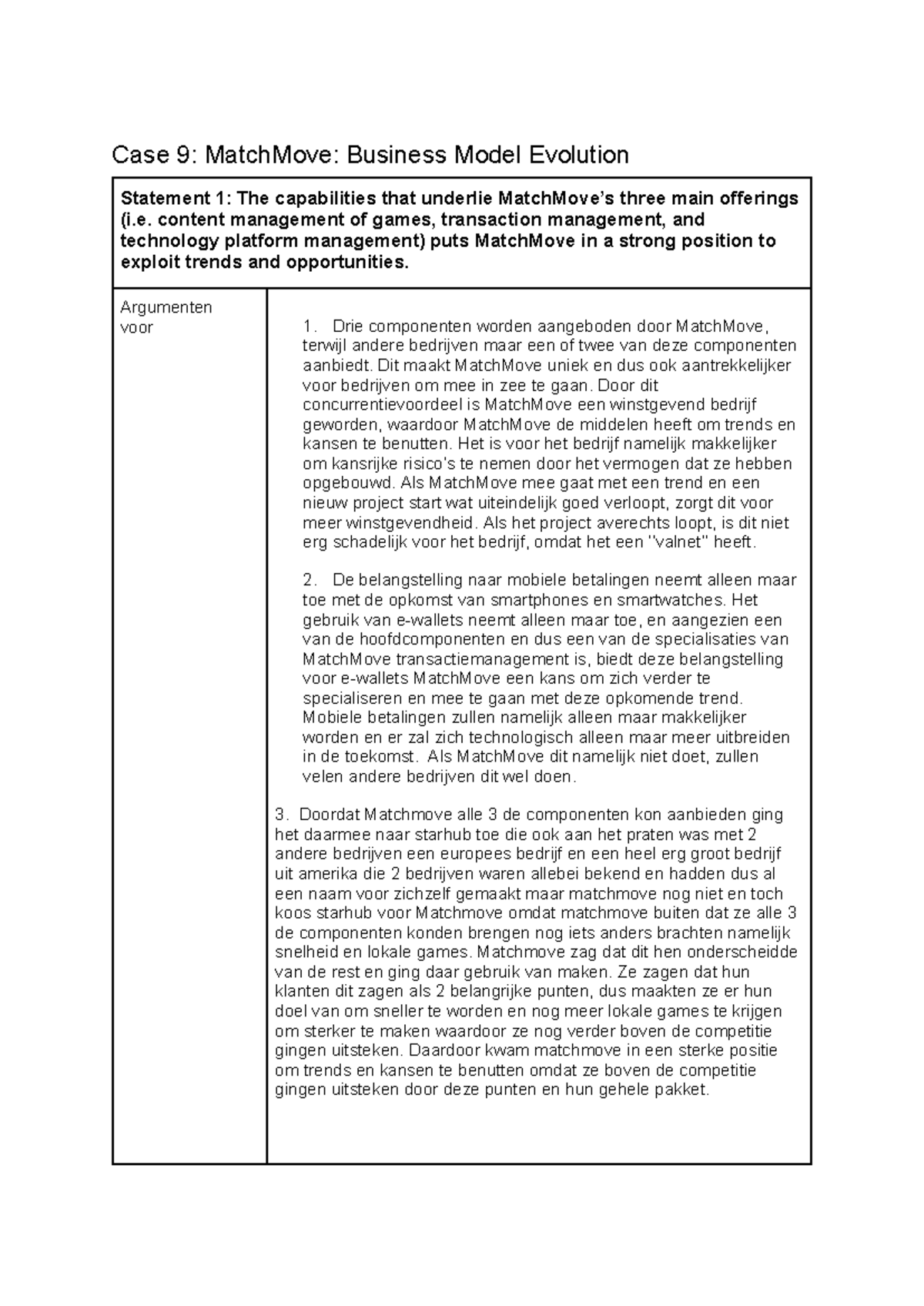 Case Study: MatchMove's Business Model Evolution (S&O) - Studeersnel