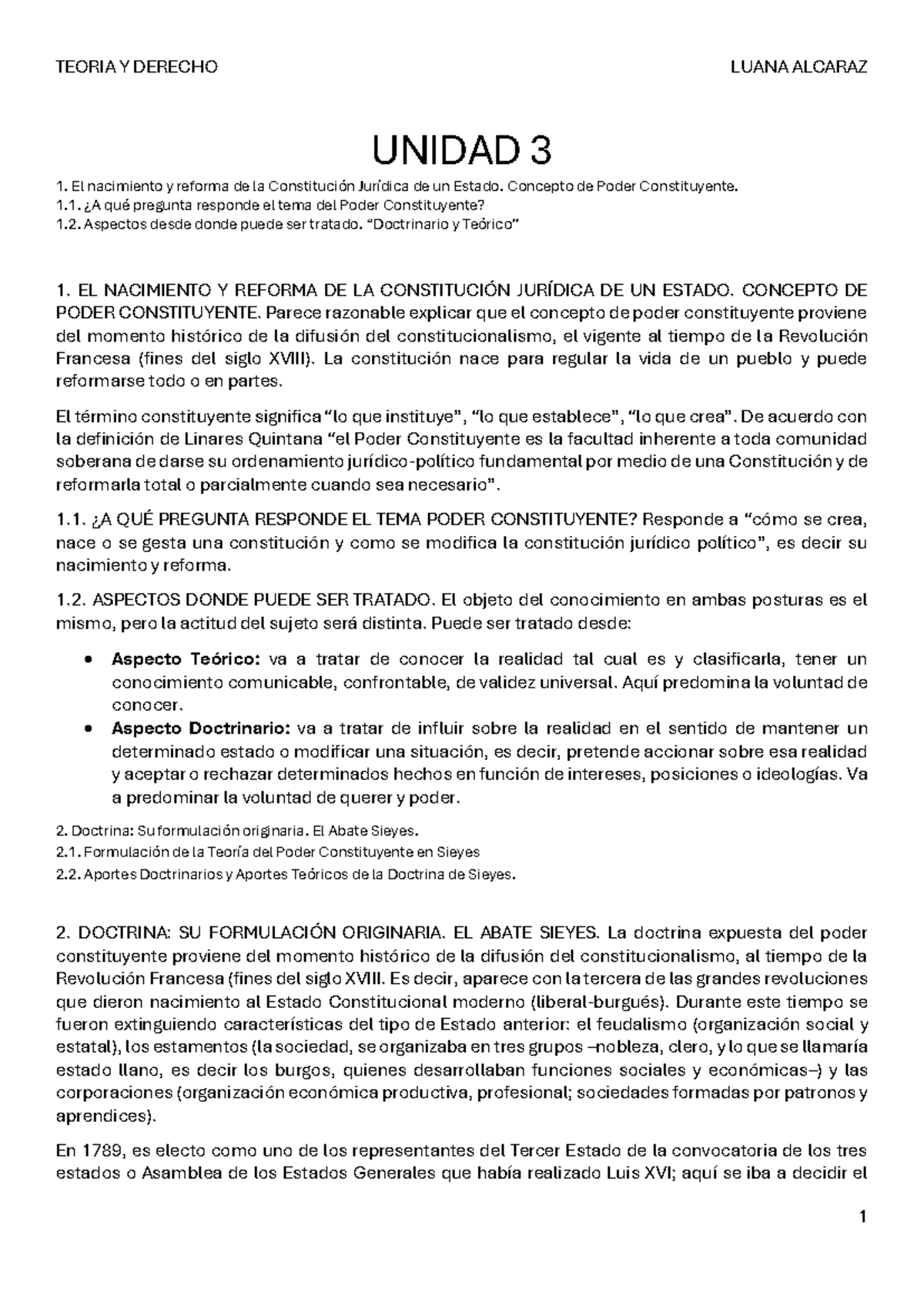 Teoría y Derecho: Poder Constituyente y Reforma Constitucional - U3 ...