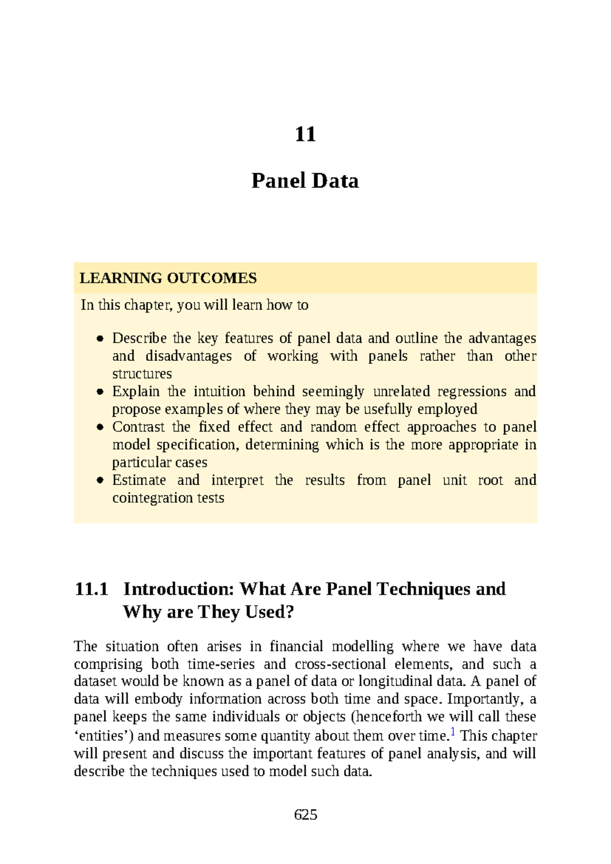 Chapter 11: Panel Data Techniques and Applications (ECO 2019) - Studocu