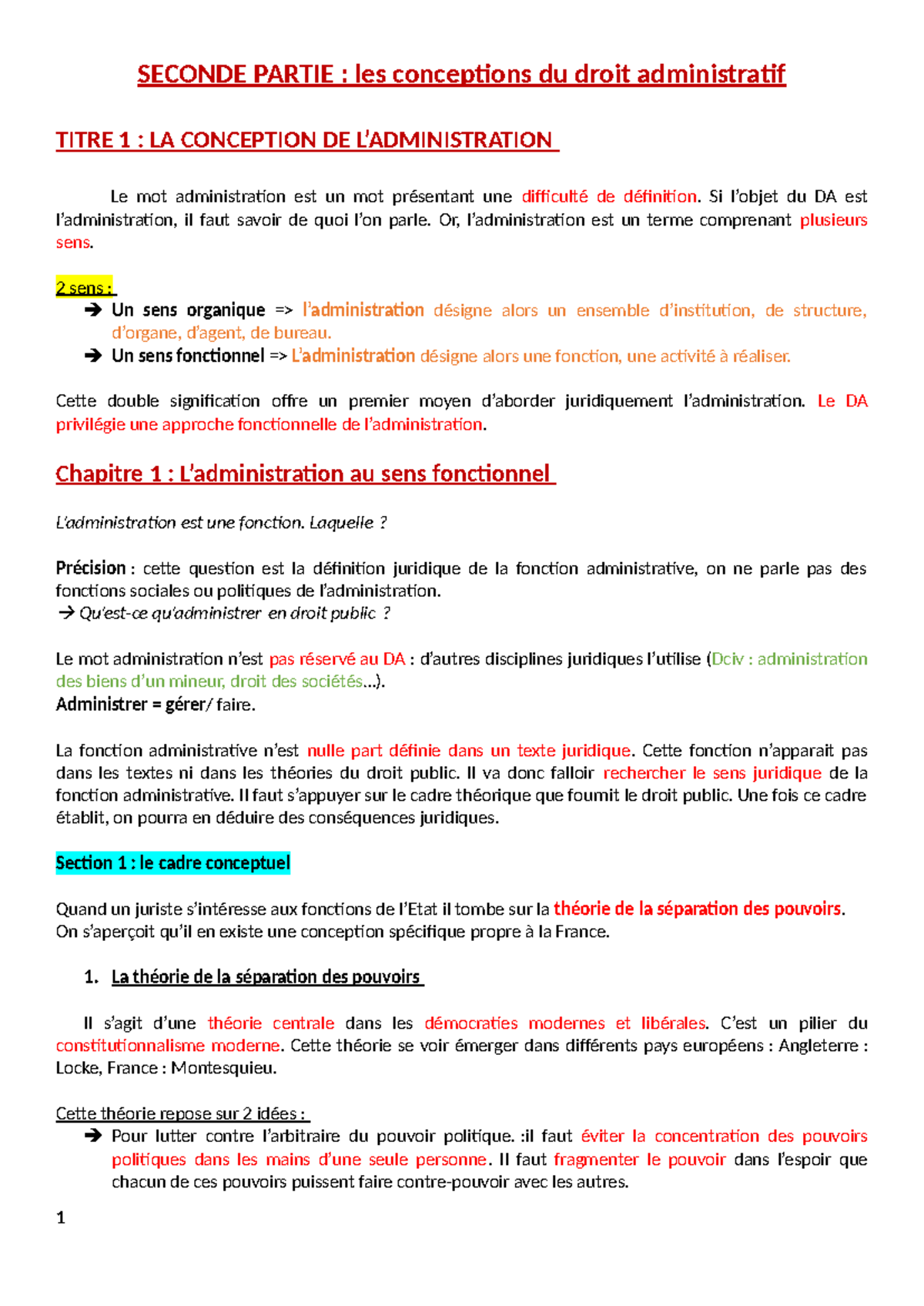 Chapitre 1 - Droit administratif semestre 1 - SECONDE PARTIE : les ...