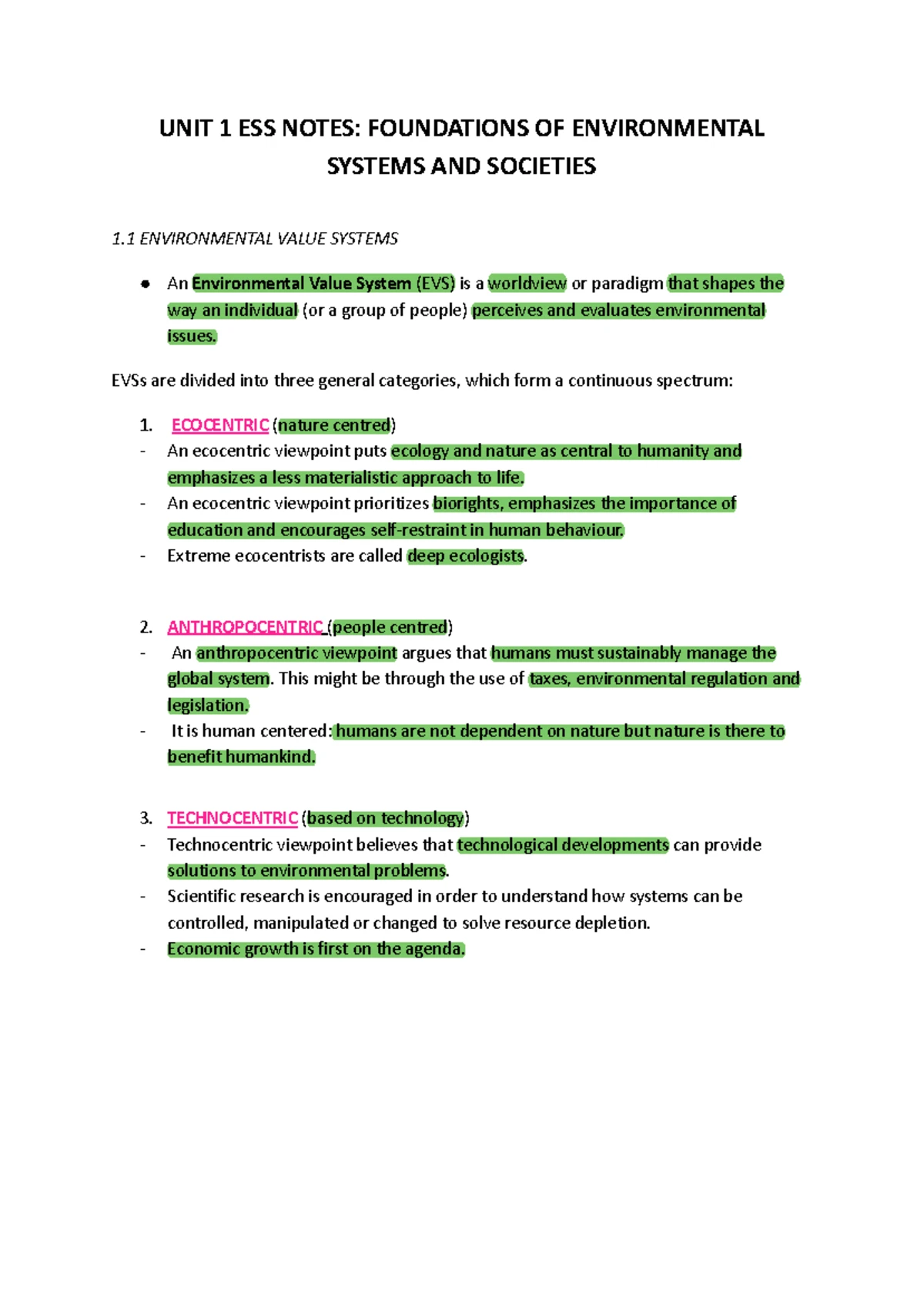 ESS Notes: Environmental Value Systems, Models, & Ecosystem Dynamics ...