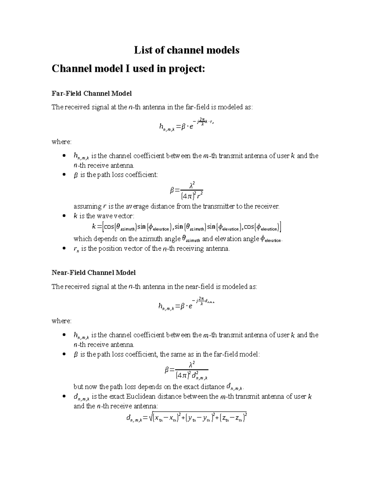 Channel Models for Antenna Systems: A Comprehensive Study Report - Studocu