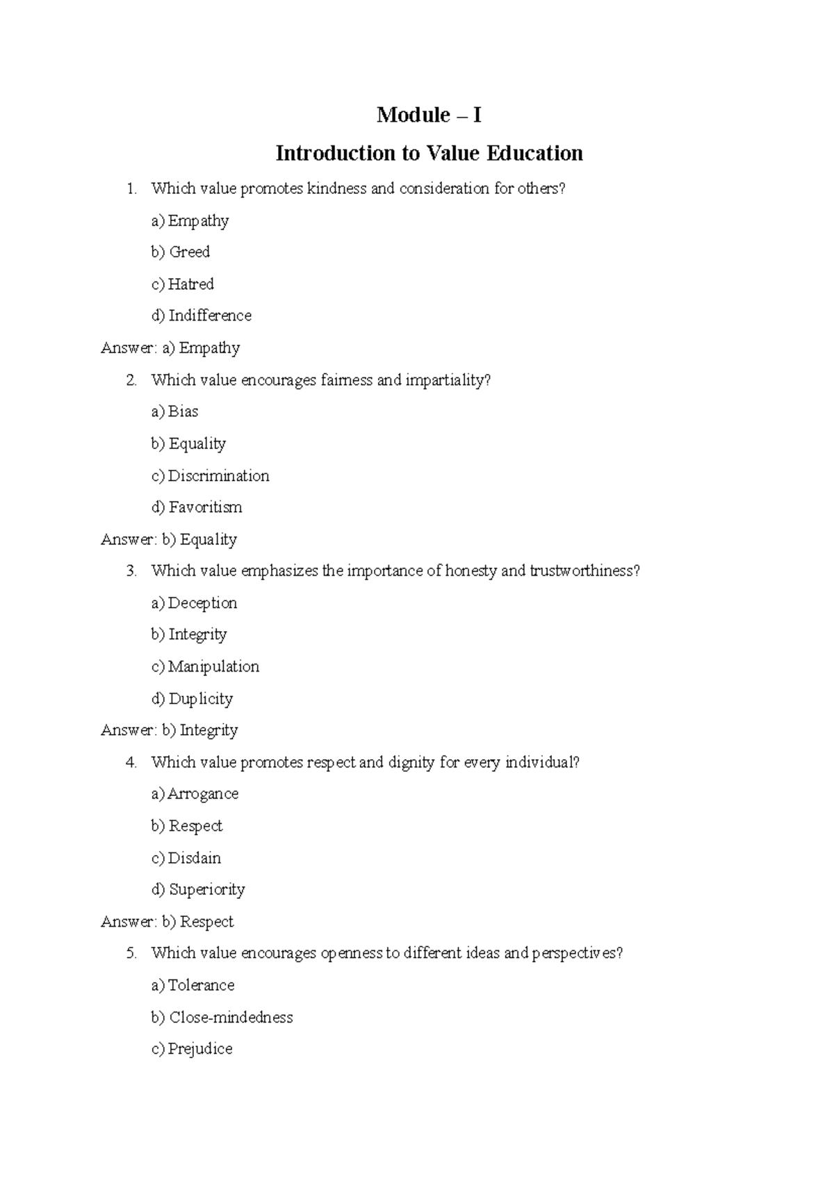 UHV MOD-1&2: Comprehensive Notes on Value Education and Self Harmony ...