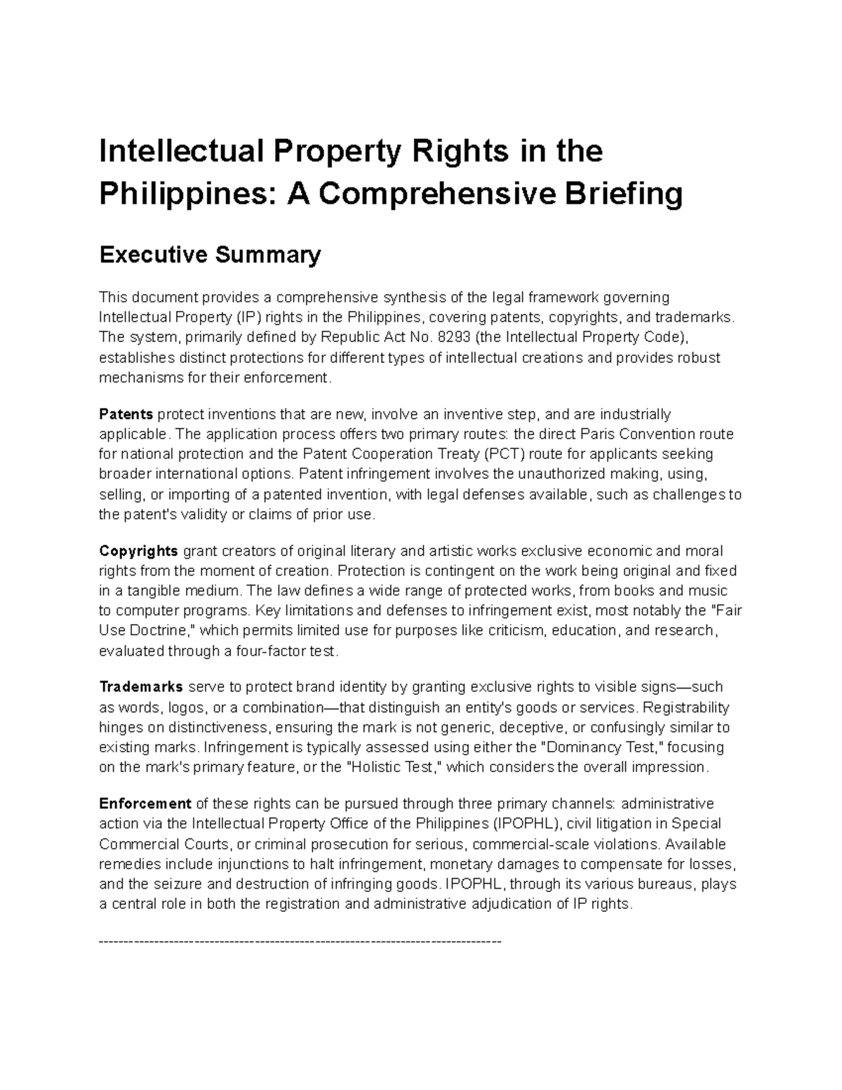 IP LAW - Notes on Intellectual Property Rights in the Philippines - Studocu