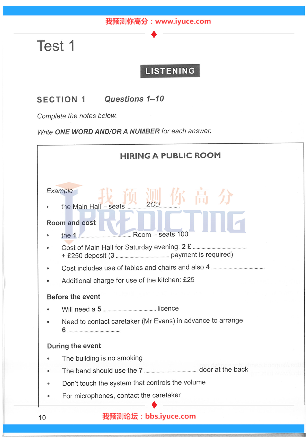 Test 1 S: Listening Section 1-4 Notes and Questions - Studocu