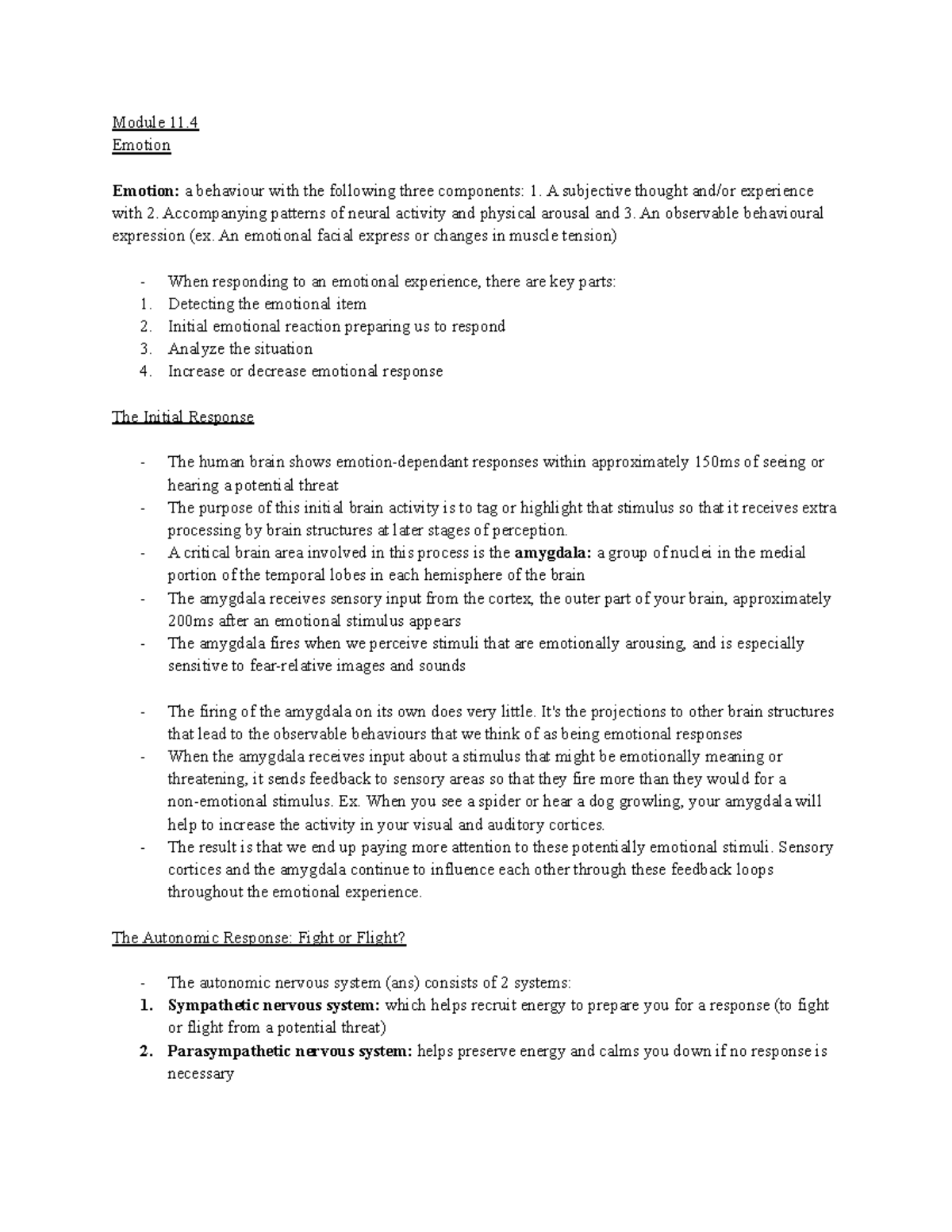 module 11.4: emotion - Module 11. Emotion Emotion: a behaviour with the ...