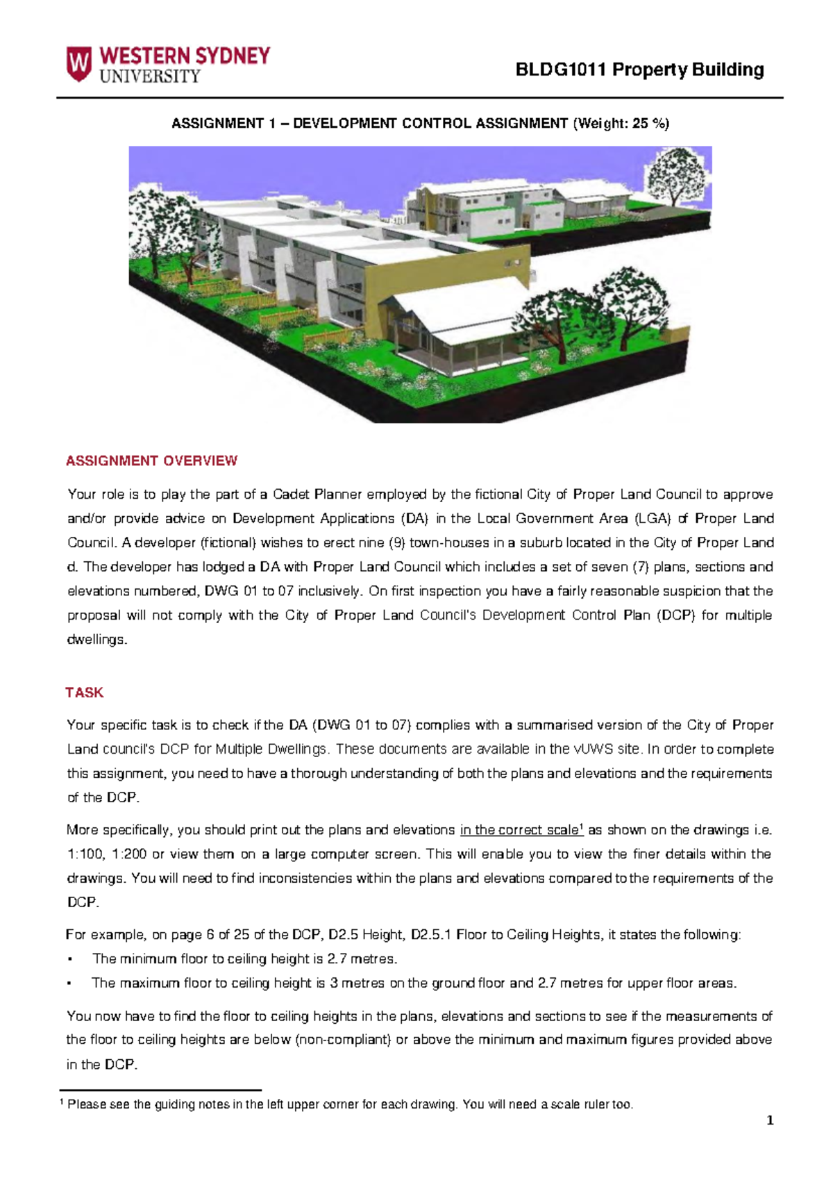 BLDG1011 Assignment 1: Development Control Analysis 2024 - Studocu