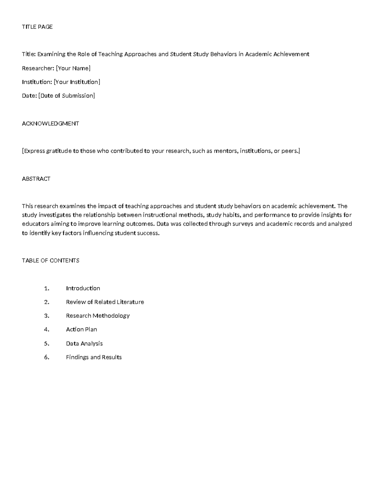 Teaching Approaches & Study Behaviors Impact on Academic Success - Studocu