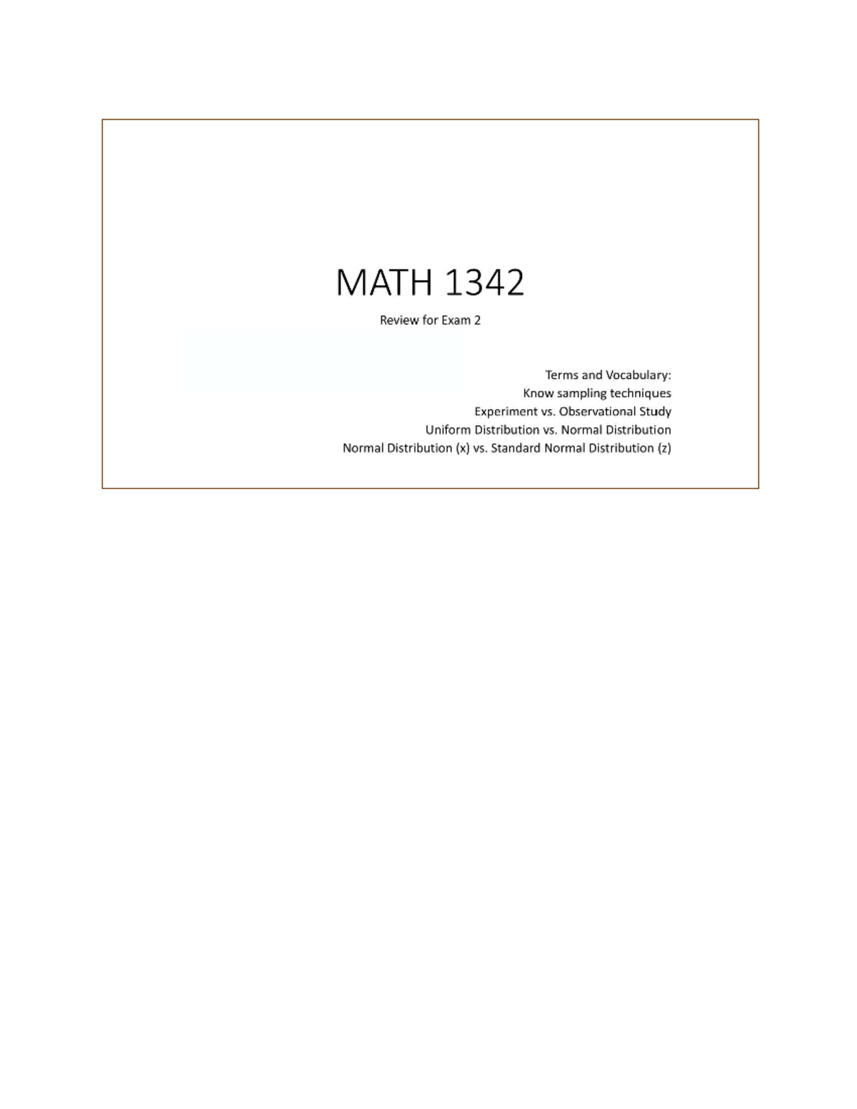 MATH 1342 Test 2 Review: Key Concepts and Strategies Summary - Studocu