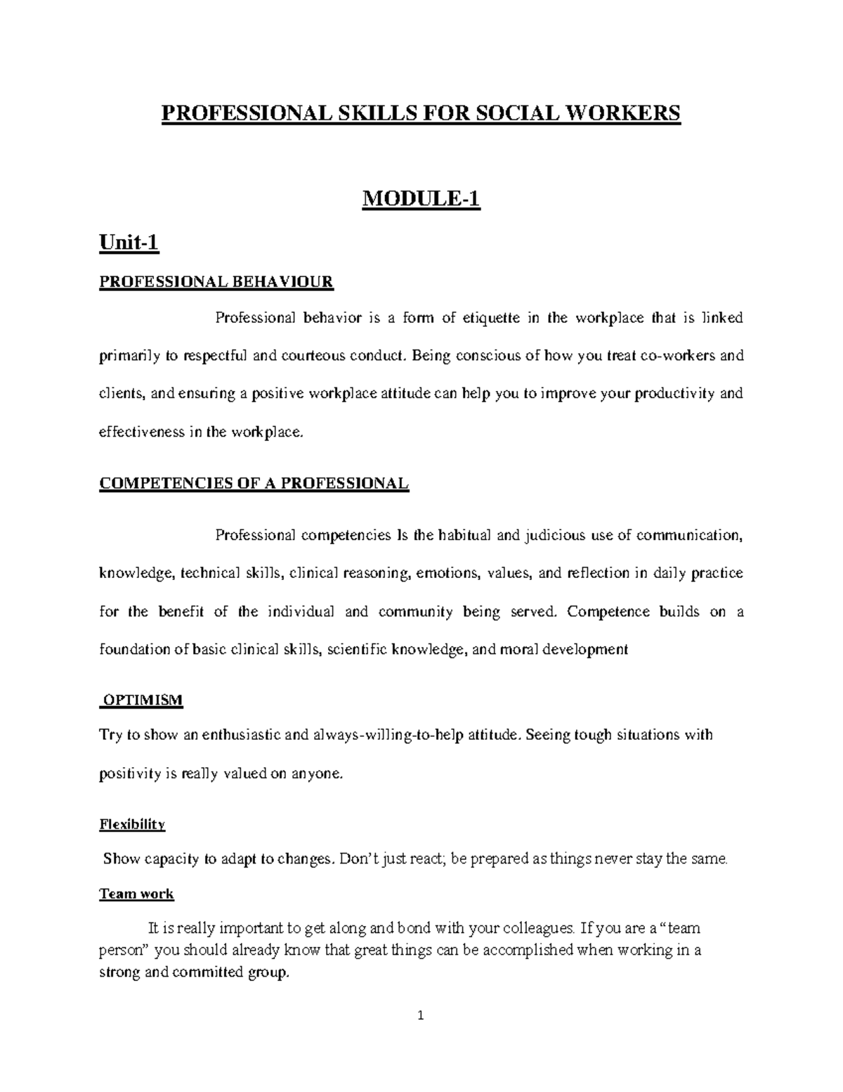 Professional Skills for Social Workers: Comprehensive FULL NOTES - Studocu