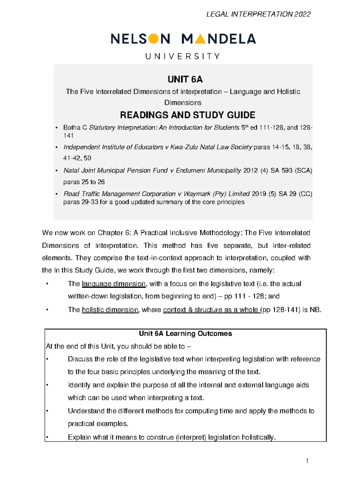 2022 Unit 6A Study Guide: Understanding the Language & Holistic ...
