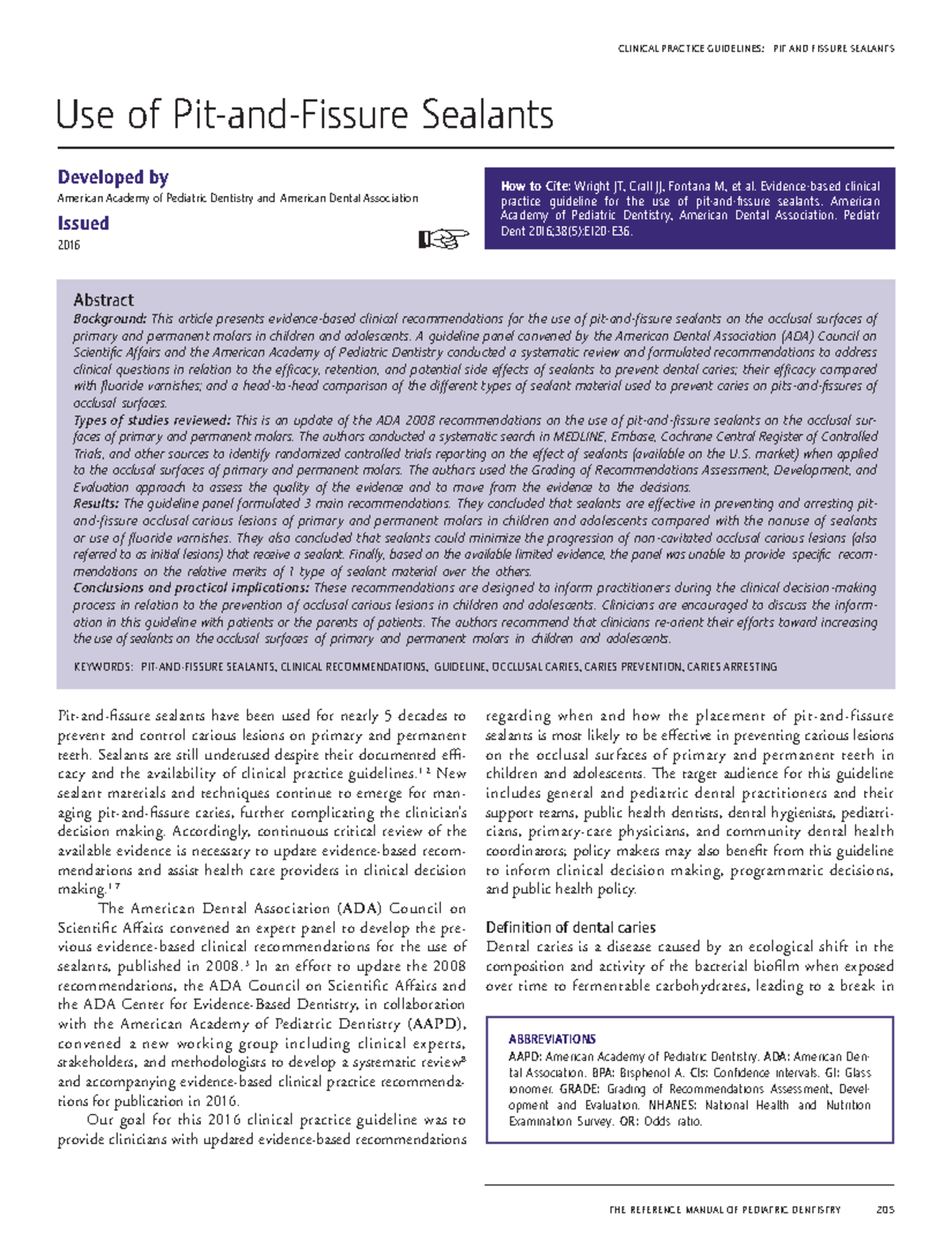 Pit And Fissure Sealants Indications
