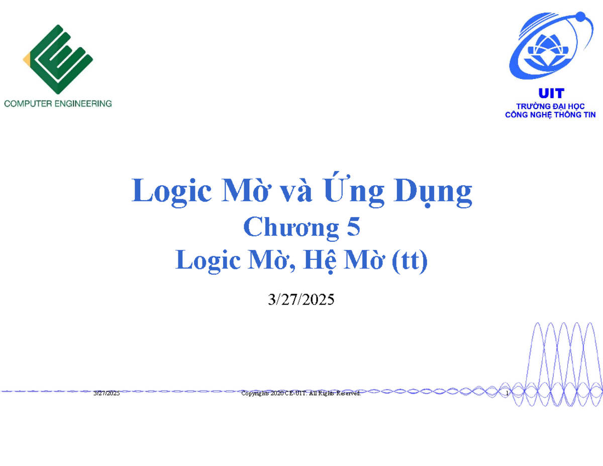Chapter 5 Fuzzy Logic Fuzzy System P2 Update - Logic Mờ và Ứng Dụng ...