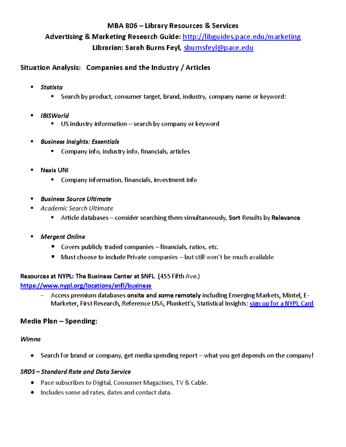 MBA 806 Fall 2024 Library Databases - MBA 806 – Library Resources ...