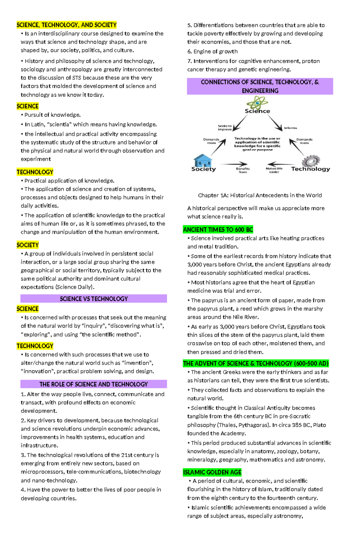 GED 109: Science, Technology, and Society - Comprehensive Review Notes ...